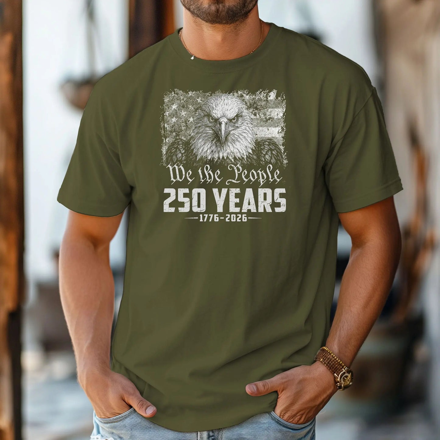 We the People Eagle 250 Years T-Shirt, 1776-2026 Patriotic Shirt Wildwood Mountain Coffee Co