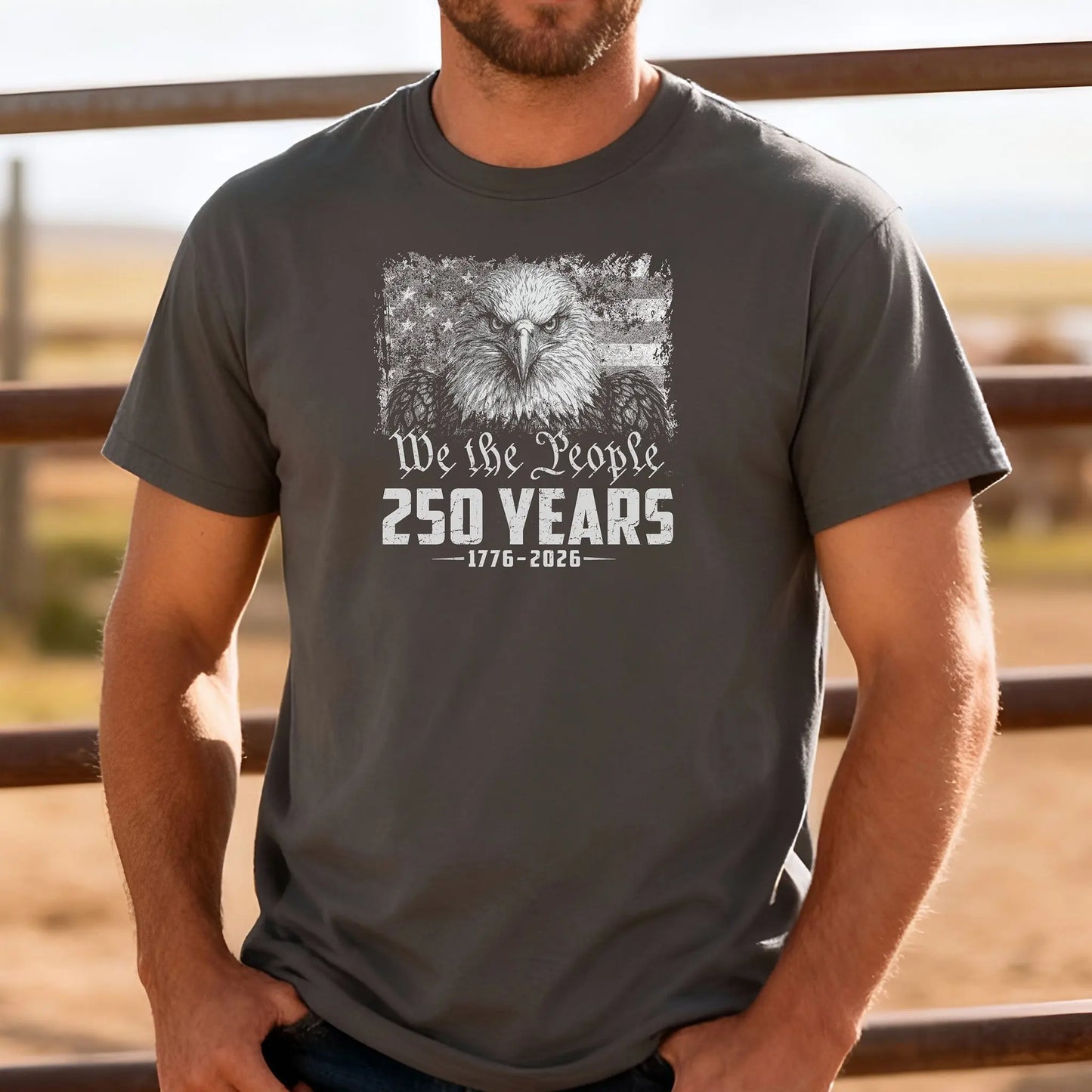 We the People Eagle 250 Years T-Shirt, 1776-2026 Patriotic Shirt Wildwood Mountain Coffee Co