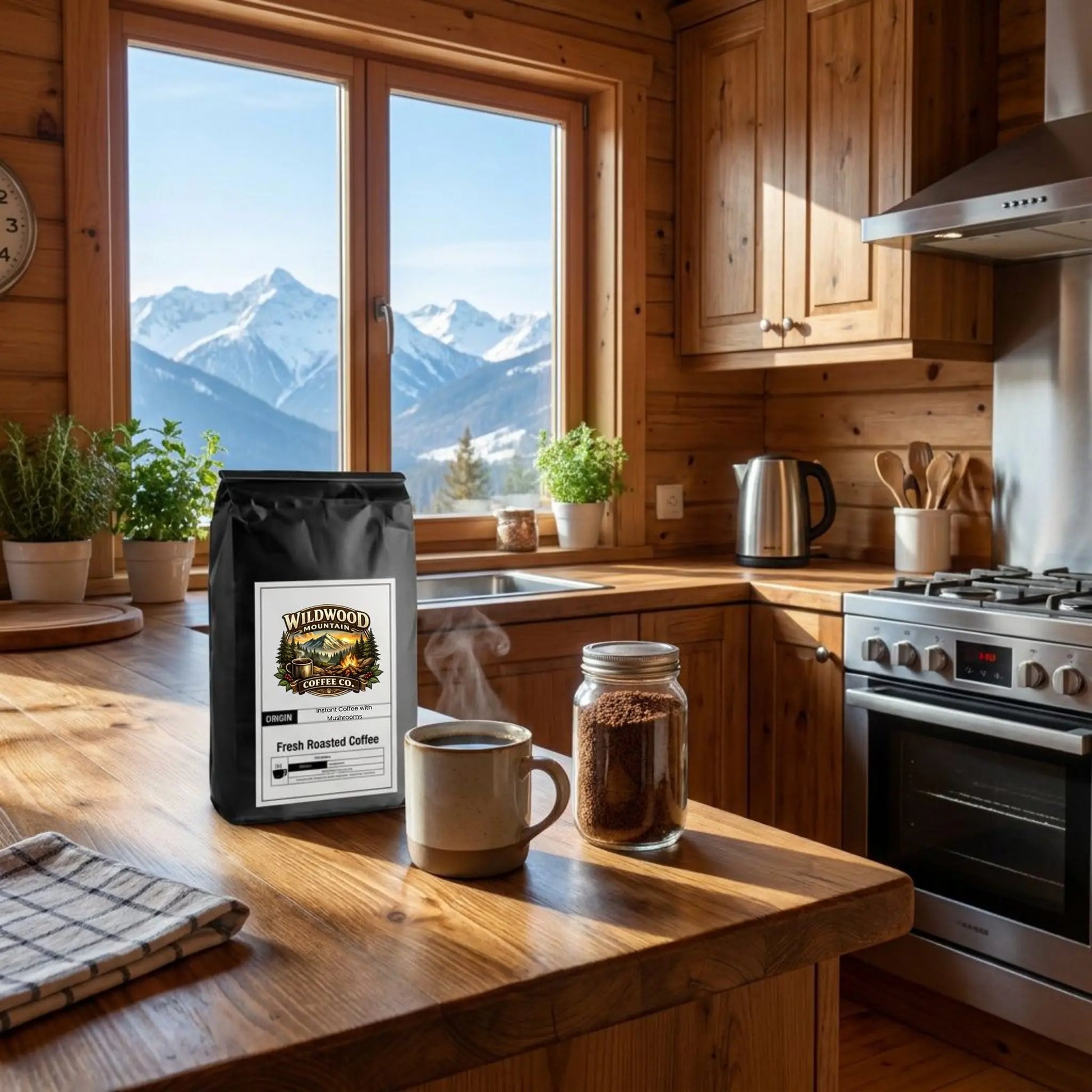 Instant Coffee with Mushroom Wildwood Mountain Coffee Co
