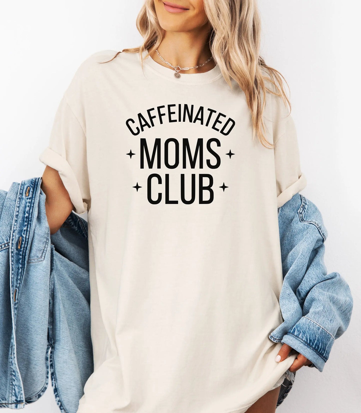 Caffeinated Moms Club T-Shirt, Funny Coffee Mom Tee, Coffee Lover Gift Printify