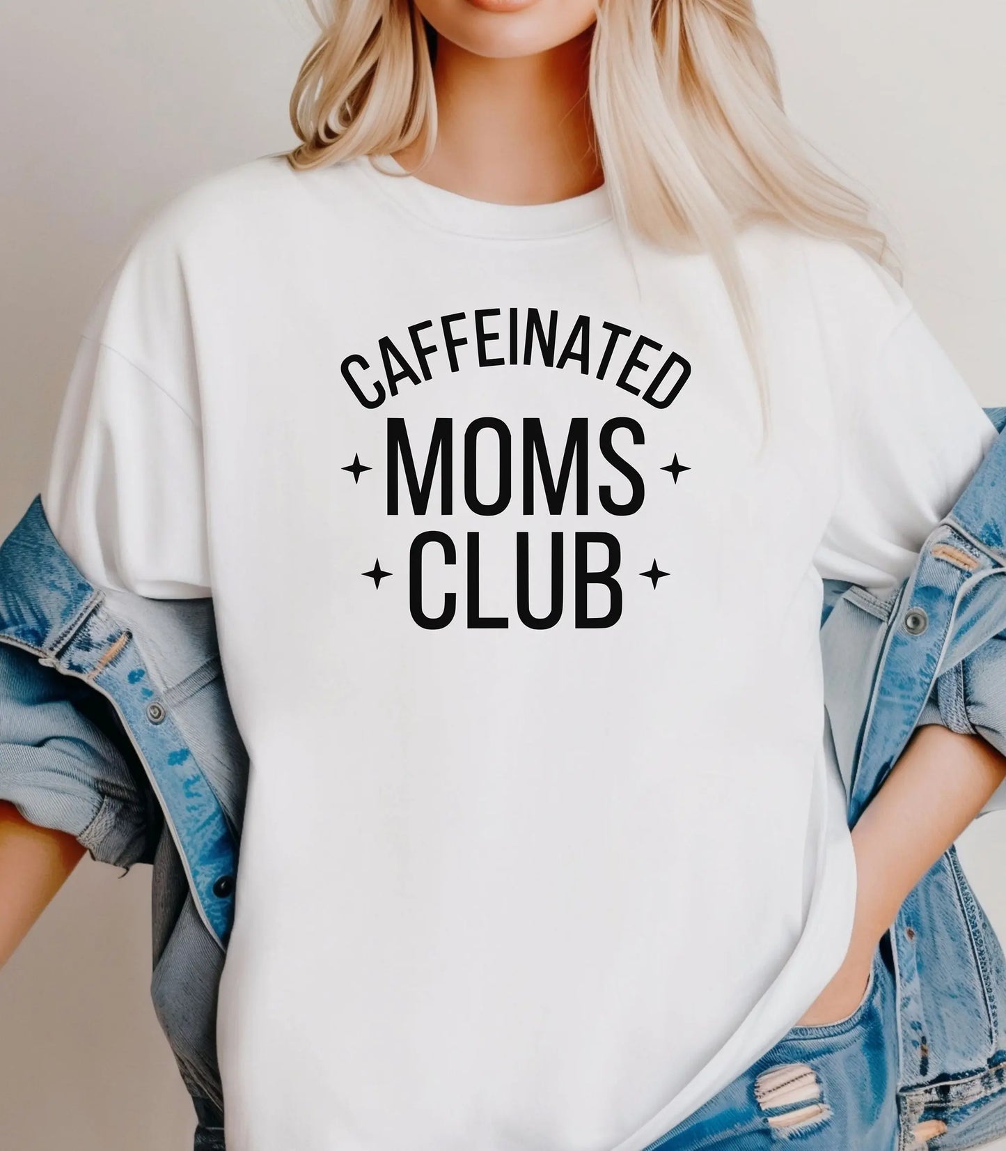 Caffeinated Moms Club T-Shirt, Funny Coffee Mom Tee, Coffee Lover Gift Printify