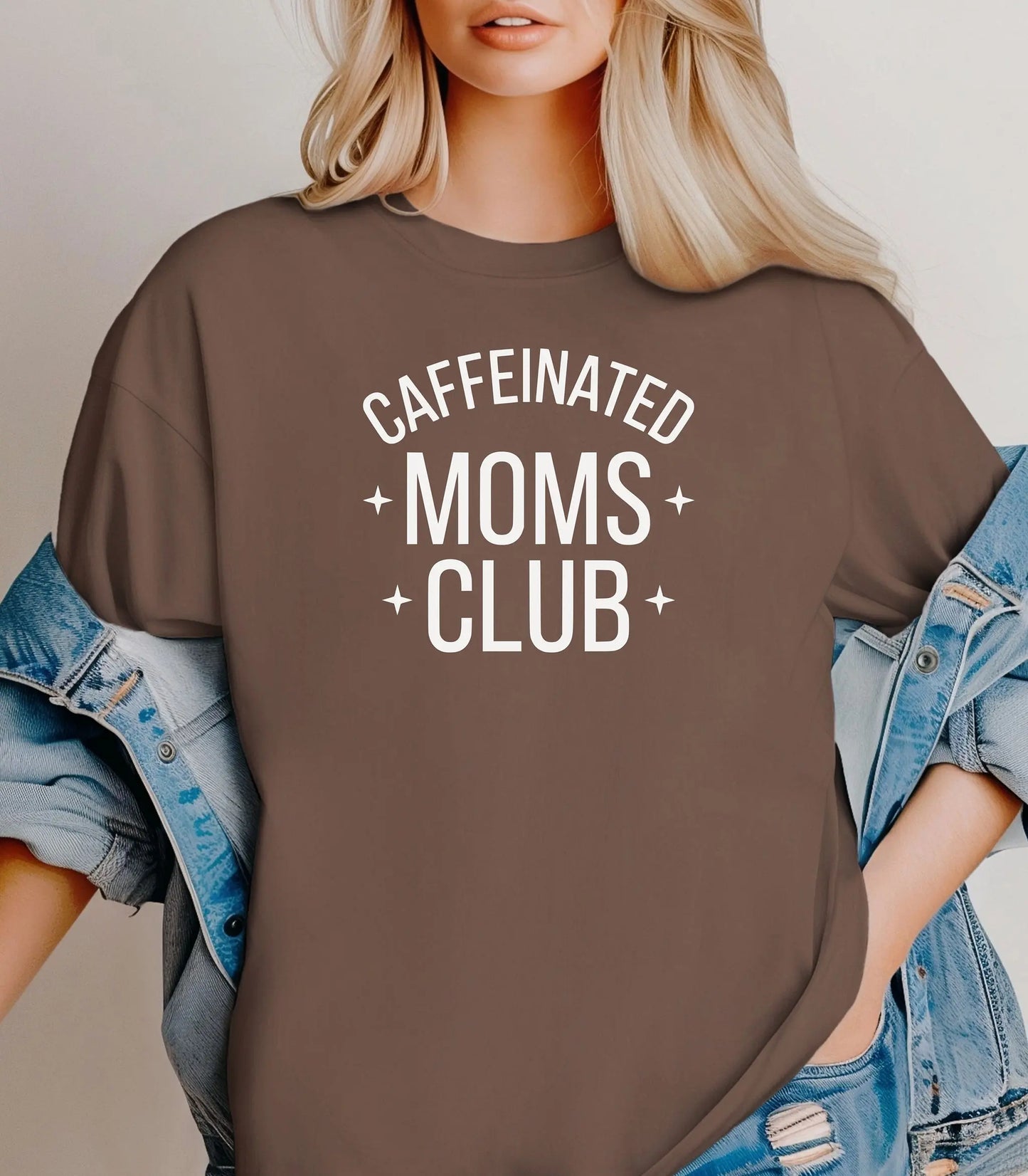 Caffeinated Moms Club T-Shirt, Funny Coffee Mom Tee, Coffee Lover Gift Printify