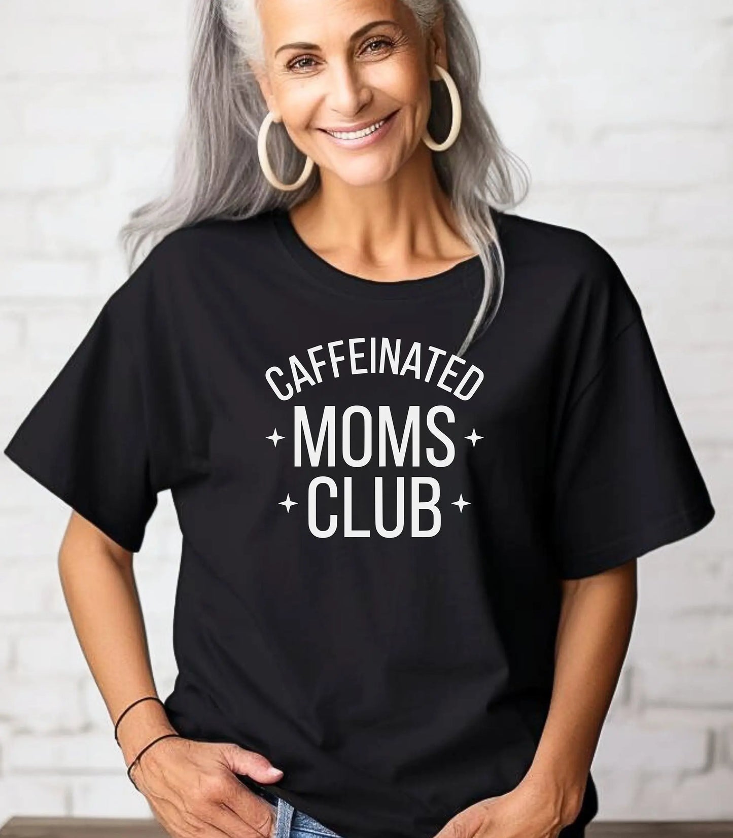 Caffeinated Moms Club T-Shirt, Funny Coffee Mom Tee, Coffee Lover Gift Printify