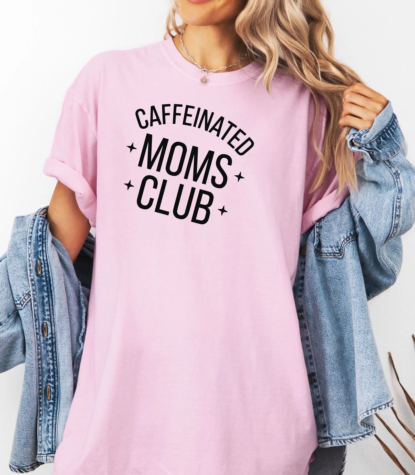 Caffeinated Moms Club T-Shirt, Funny Coffee Mom Tee, Coffee Lover Gift Printify