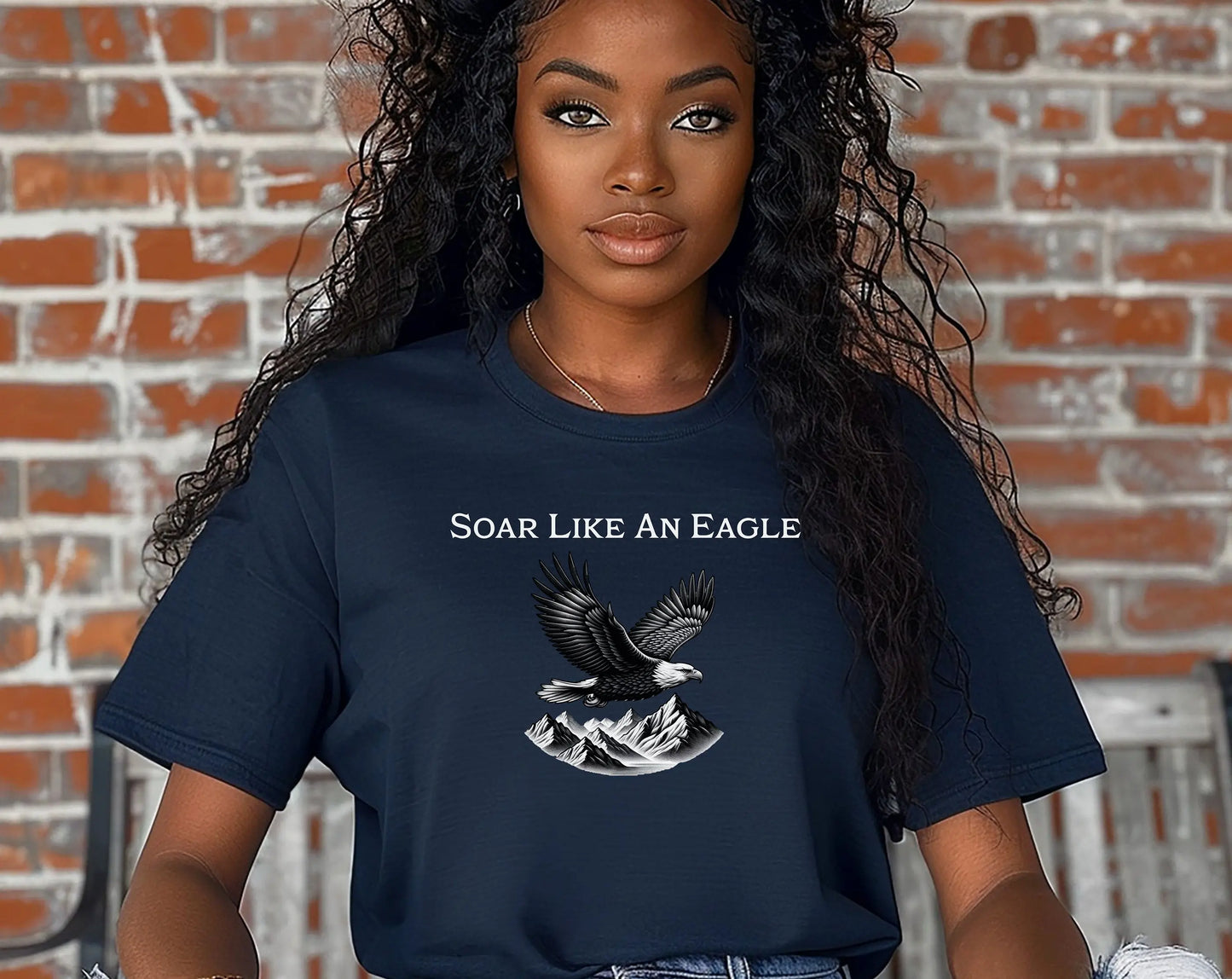 Soar Like an Eagle T-Shirt, Freedom & Mountain Spirit Graphic Tee Printify