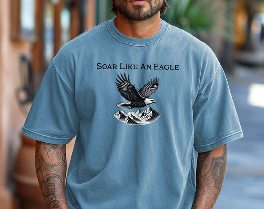 Soar Like an Eagle T-Shirt, Freedom & Mountain Spirit Graphic Tee Printify