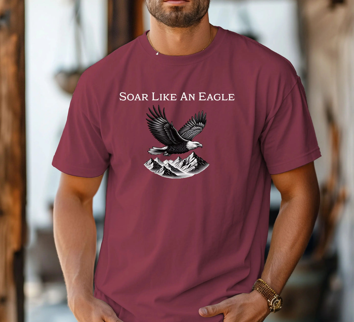Soar Like an Eagle T-Shirt, Freedom & Mountain Spirit Graphic Tee Printify