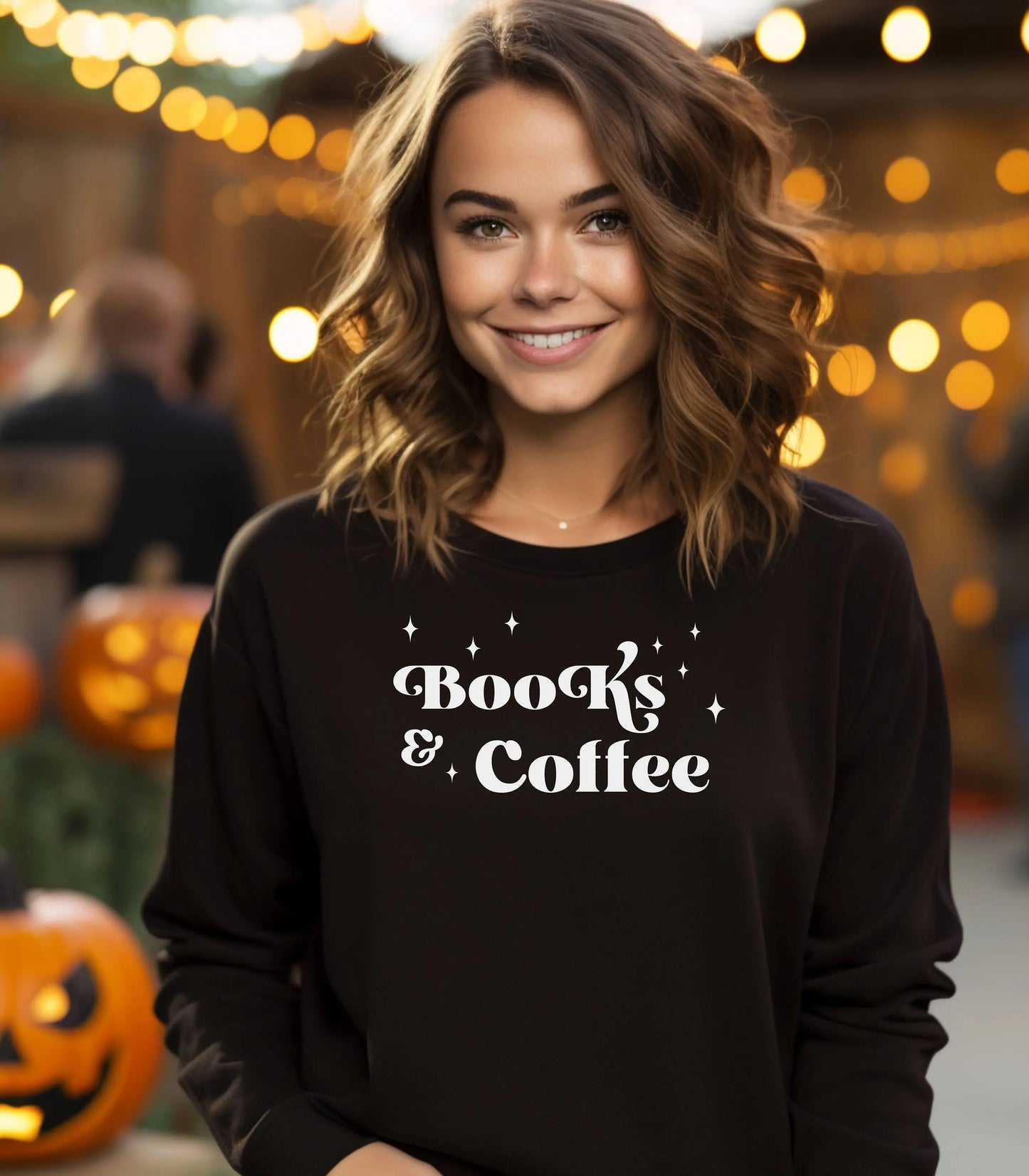 Books & Coffee Sweatshirt, Cozy Unisex Crewneck Sweatshirt, Coffee Lovers Gift Wildwood Mountain Coffee Co