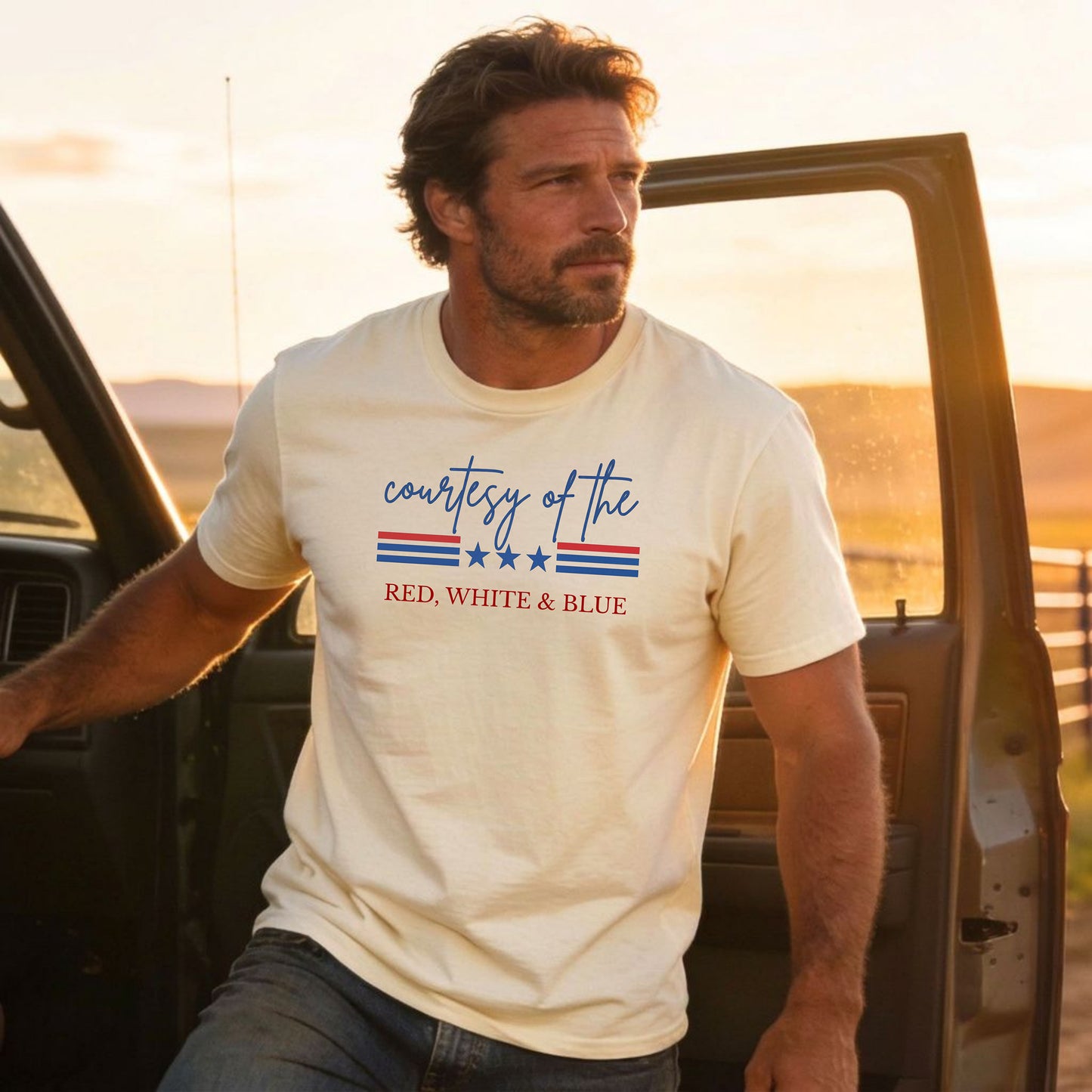 Courtesy of the Red, White & Blue Patriotic USA T-Shirt