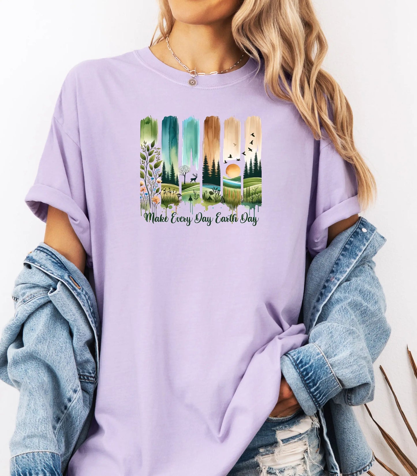 Make Every Day Earth Day Nature Landscape Art T-Shirt Wildwood Mountain Coffee Co