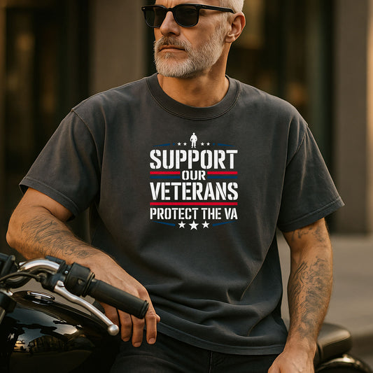 Support Our Veterans, Protect the VA T-Shirt, Military Advocacy Tee