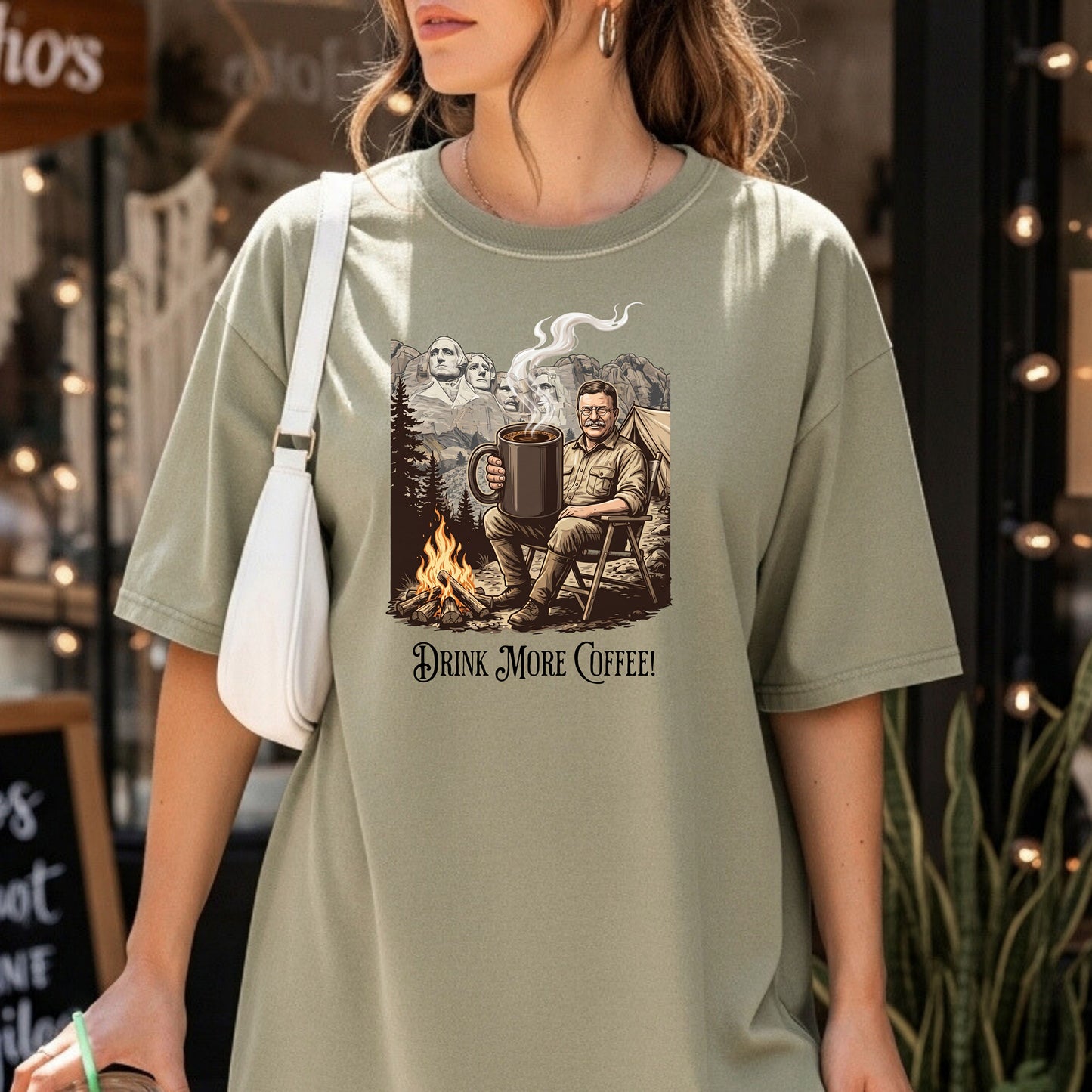 Drink More Coffee Camping Adventure T-Shirt