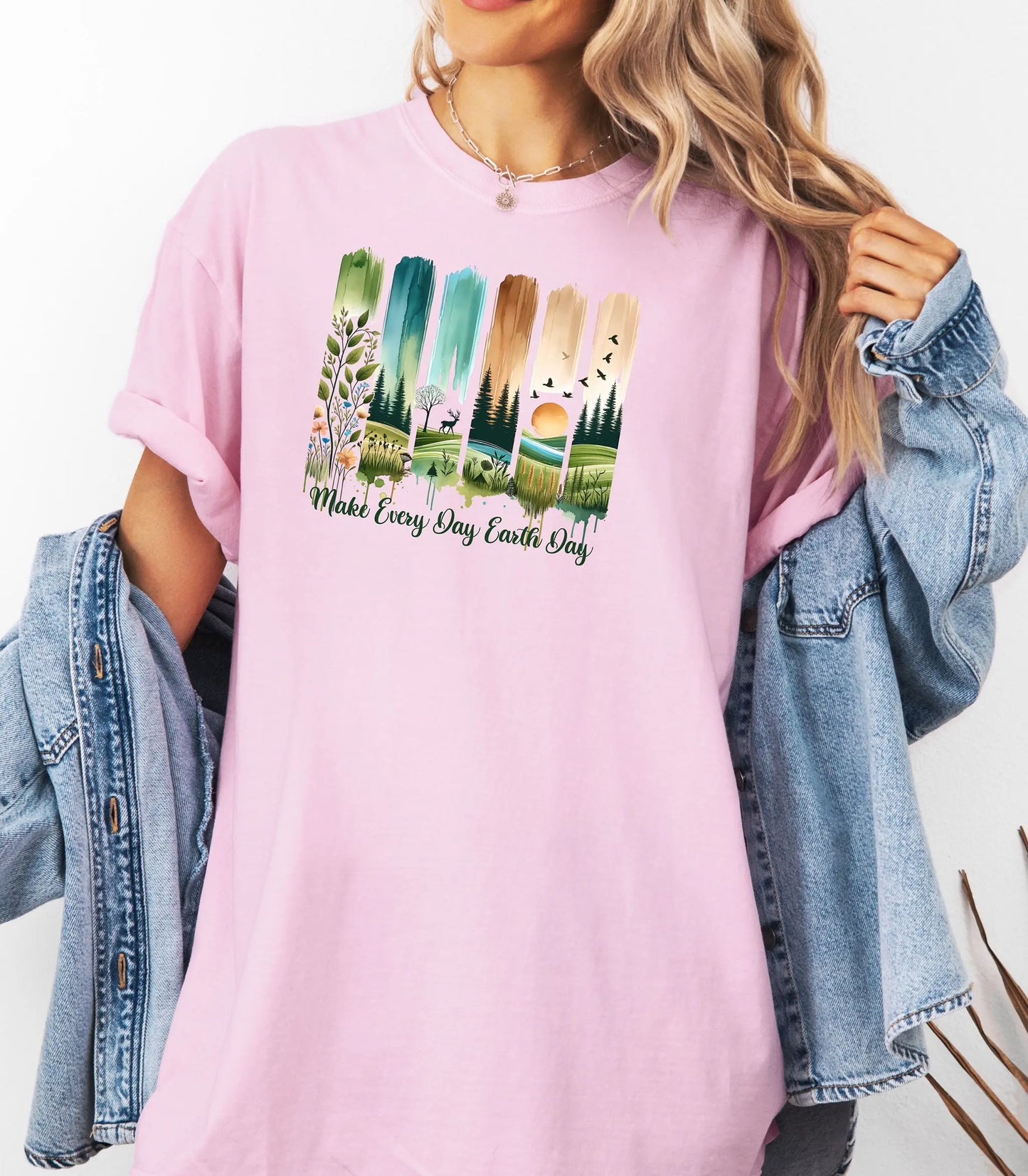 Make Every Day Earth Day Nature Landscape Art T-Shirt Wildwood Mountain Coffee Co