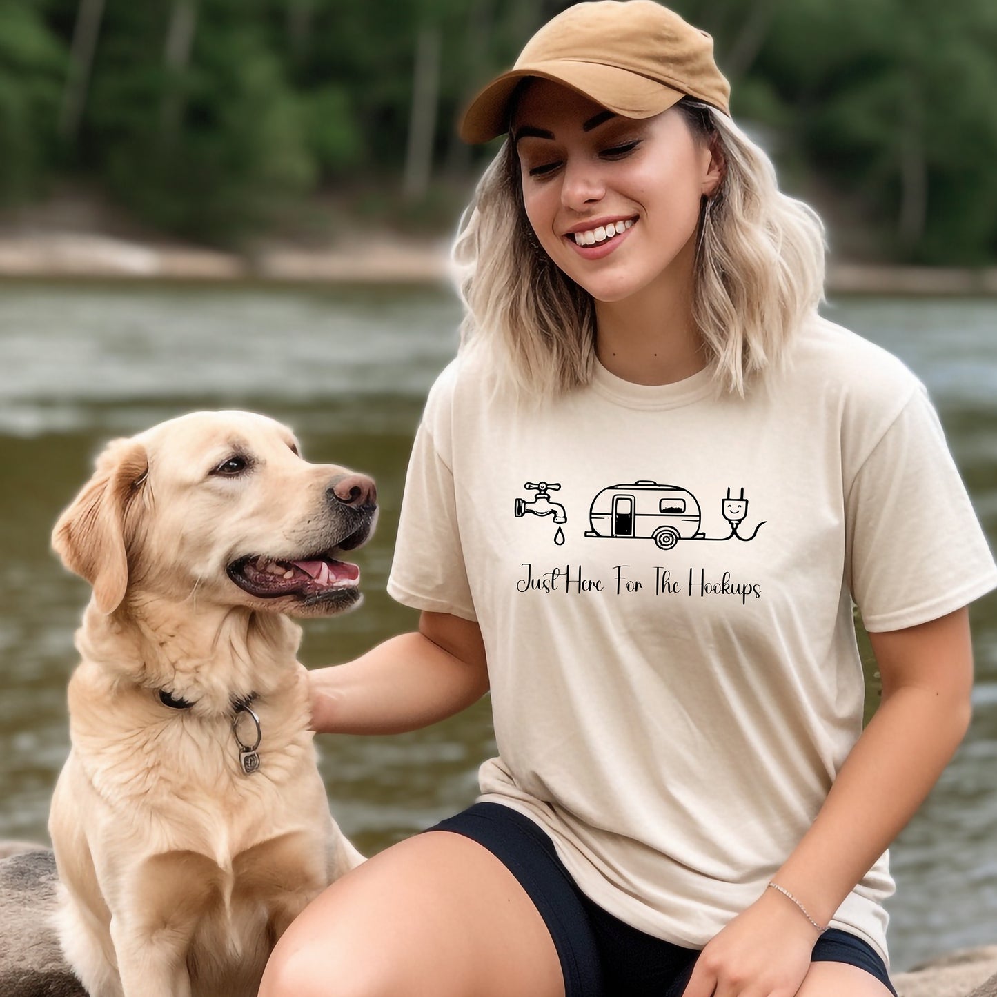 Just Here for the Hookups Camping & RV T-Shirt