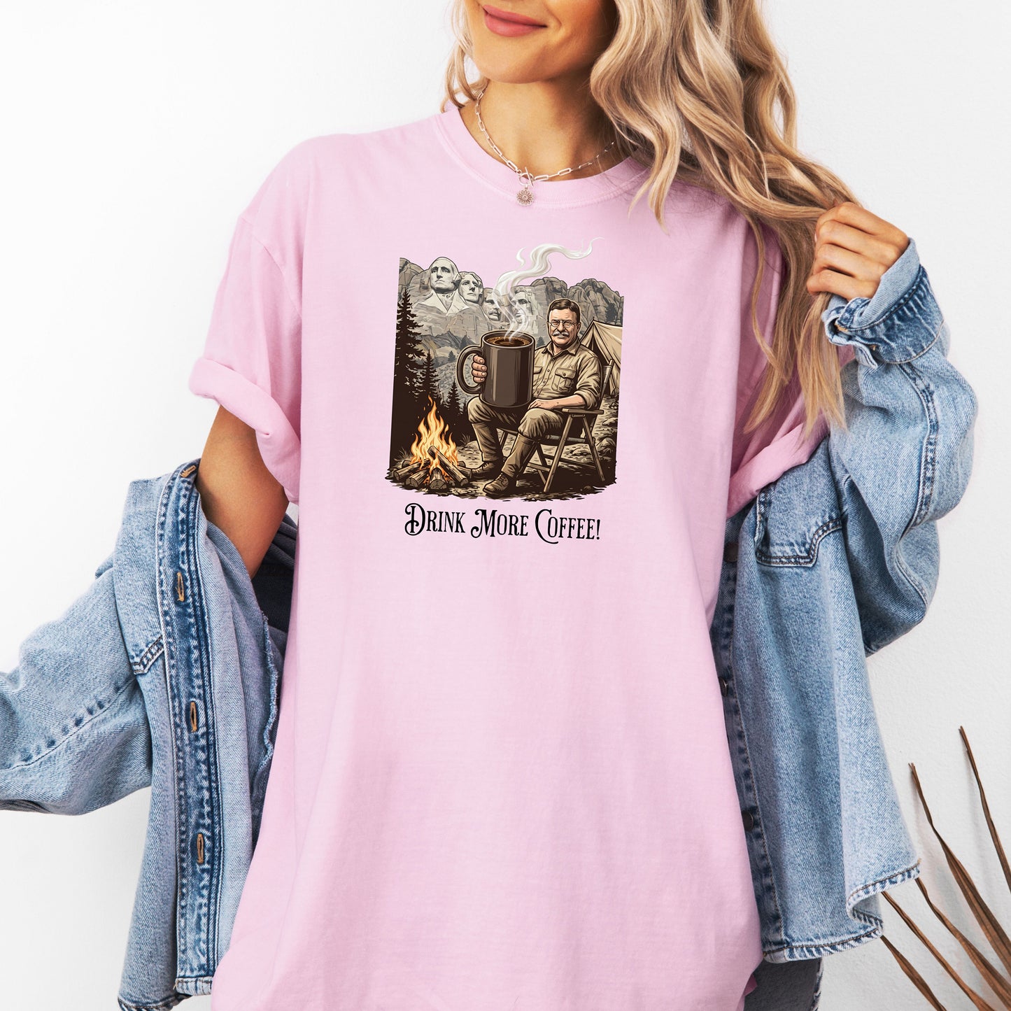 Drink More Coffee Camping Adventure T-Shirt