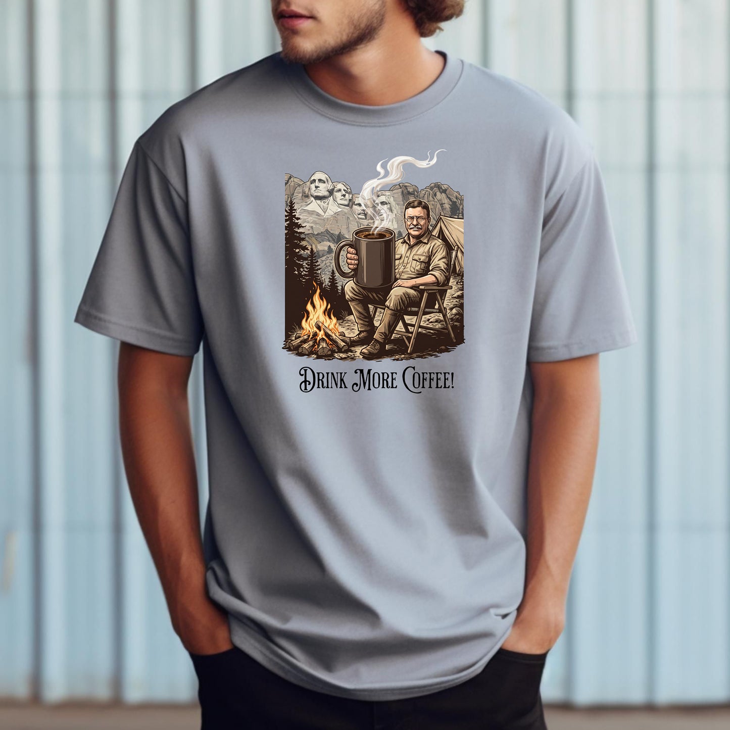 Drink More Coffee Camping Adventure T-Shirt