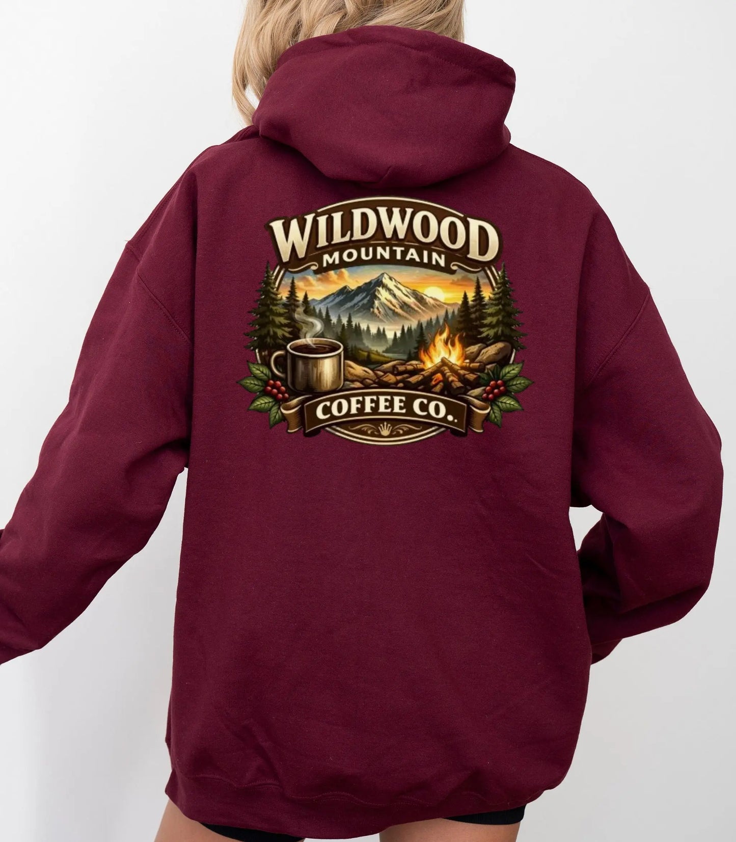 Wildwood Mountain Coffee Co. Full Zip Hoodie, Campfire Coffee Hoodie Wildwood Mountain Coffee Co