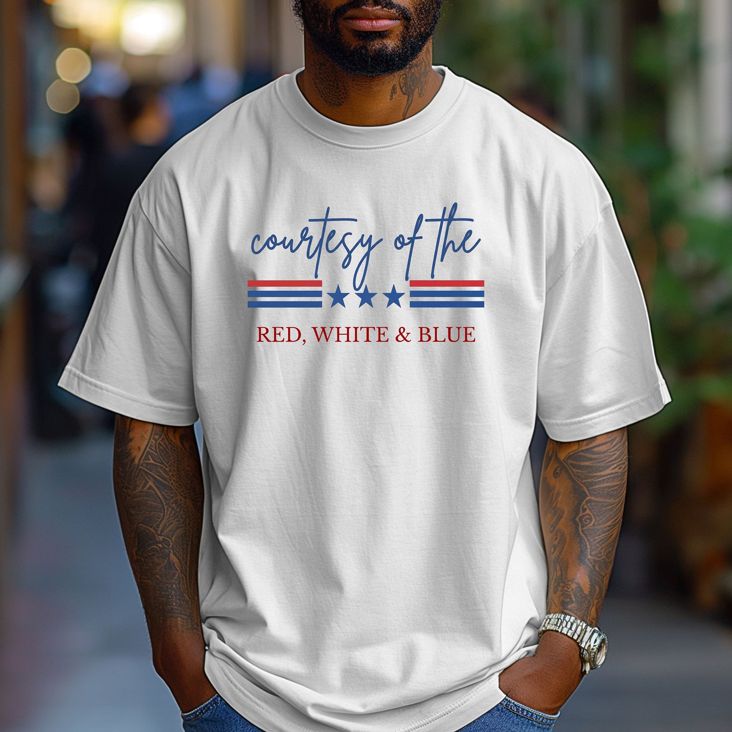 Courtesy of the Red, White & Blue Patriotic USA T-Shirt