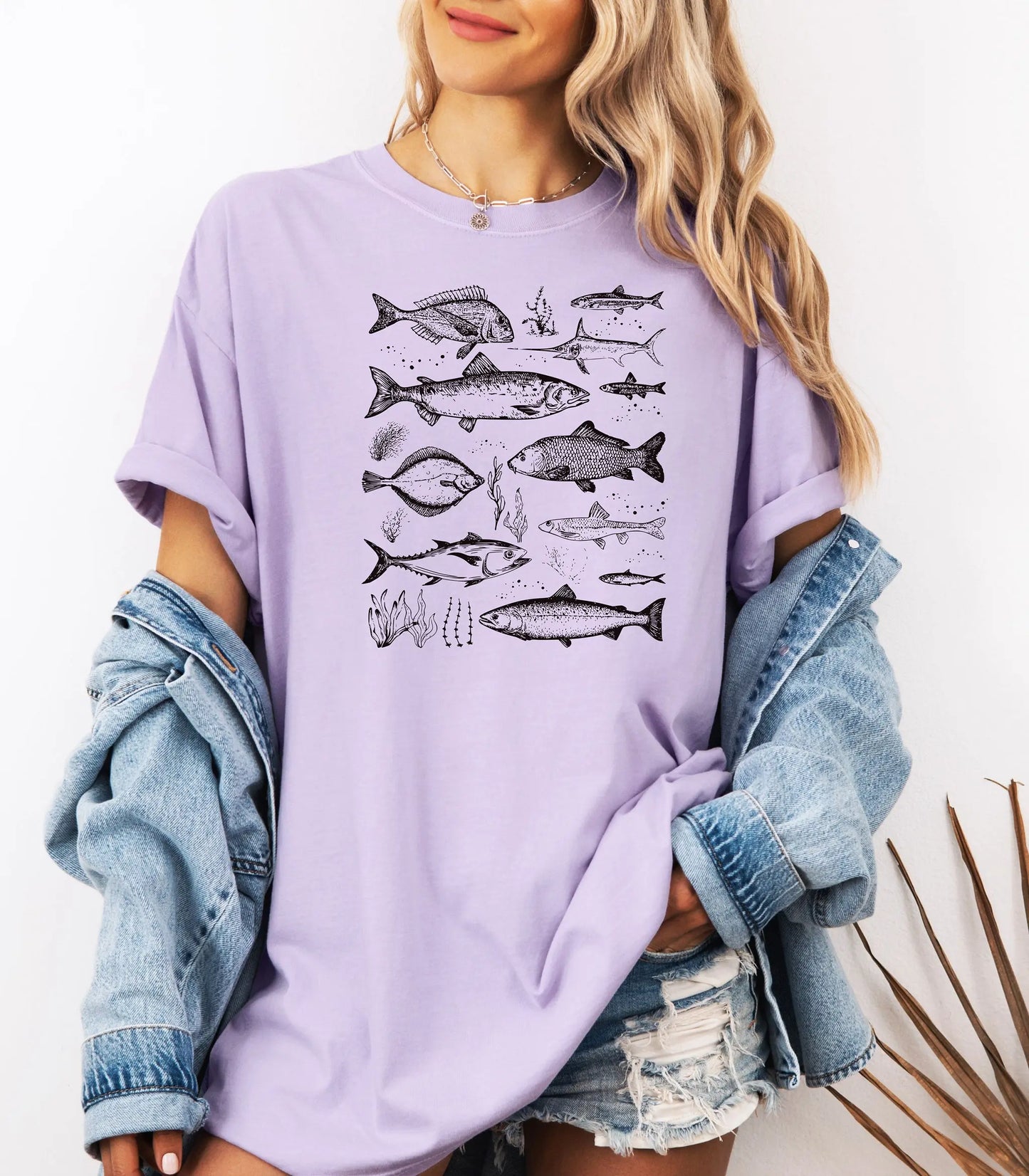 Vintage Marine Fish Chart T-Shirt, Illustrated Ocean Species Tee, Fishing Shirt Printify