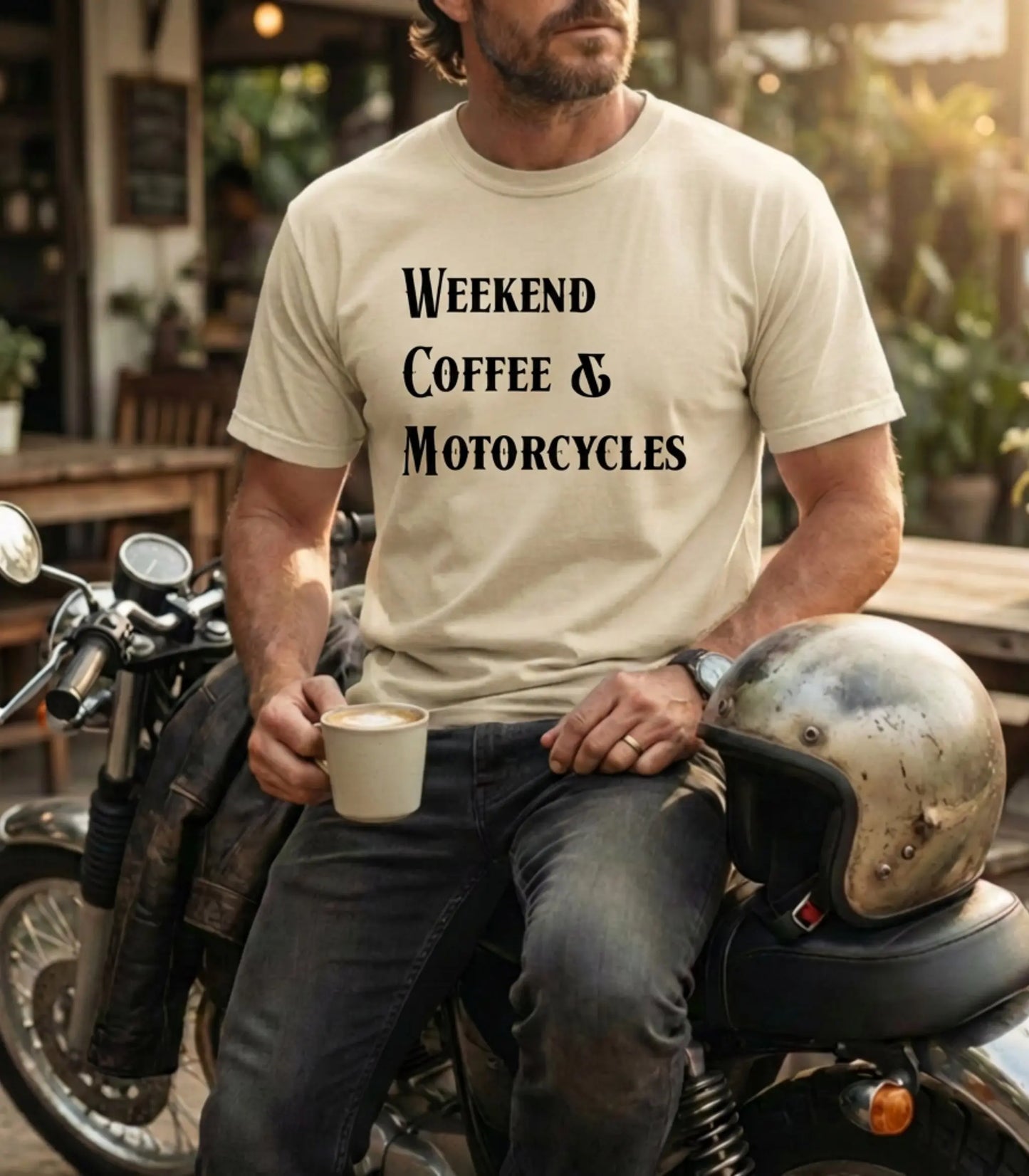 Weekend Coffee & Motorcycles T-Shirt, Biker Lifestyle Tee Wildwood Mountain Coffee Co