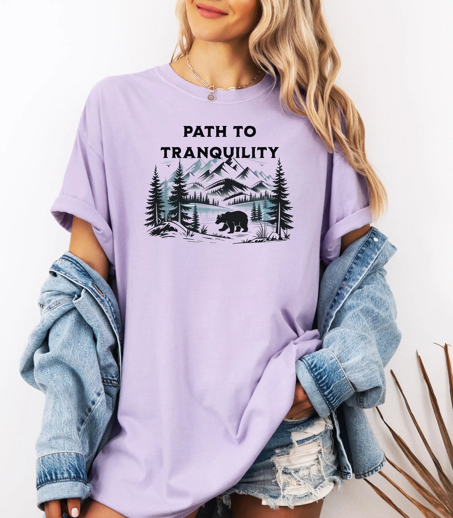 Path to Tranquility Wilderness T-Shirt,  Mountain Forest Bear Nature Tee Wildwood Mountain Coffee Co