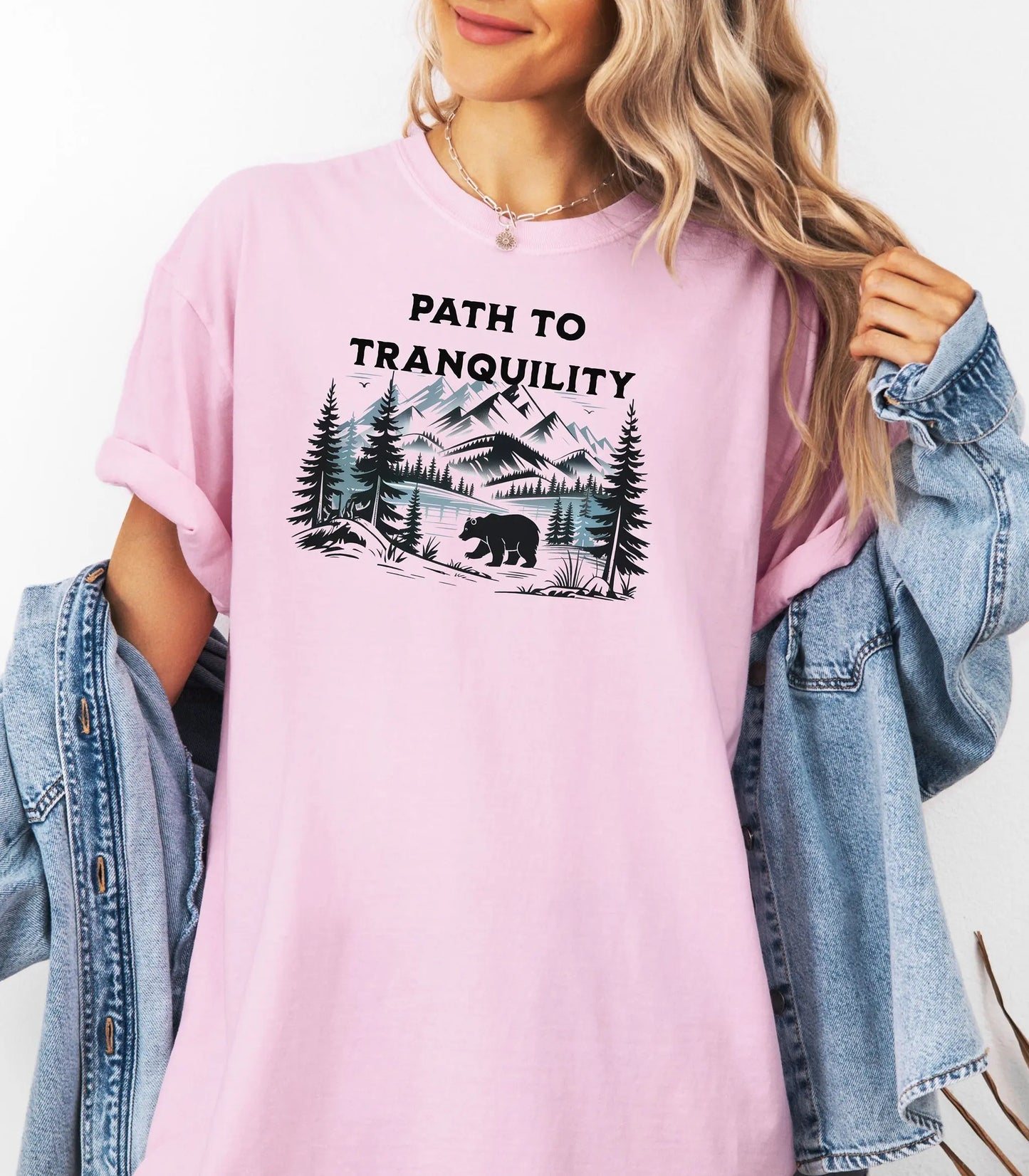Path to Tranquility Wilderness T-Shirt,  Mountain Forest Bear Nature Tee Wildwood Mountain Coffee Co