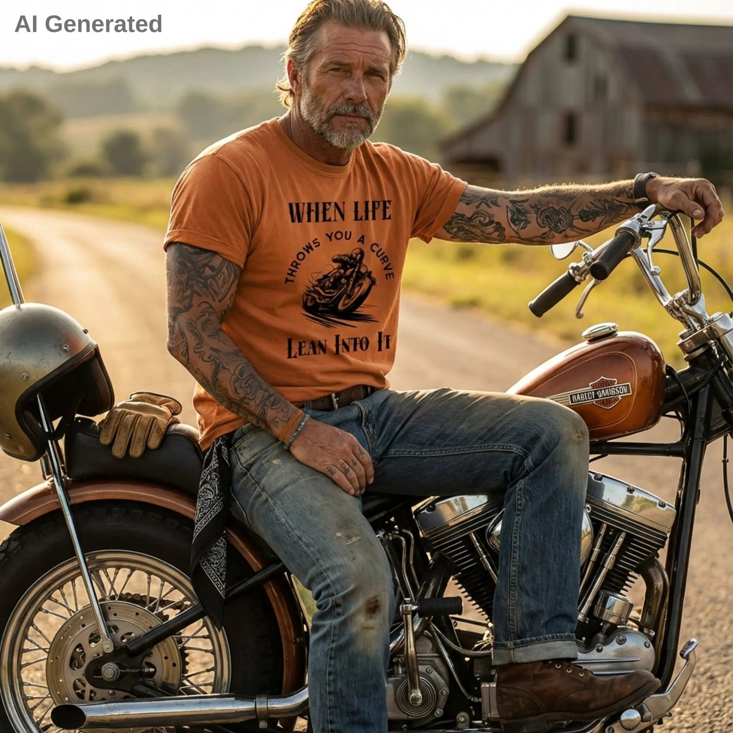 When Life Throws You A Curve Tee, Lean Into It Motorcycle T-Shirt, Biker Tee Wildwood Mountain Coffee Co