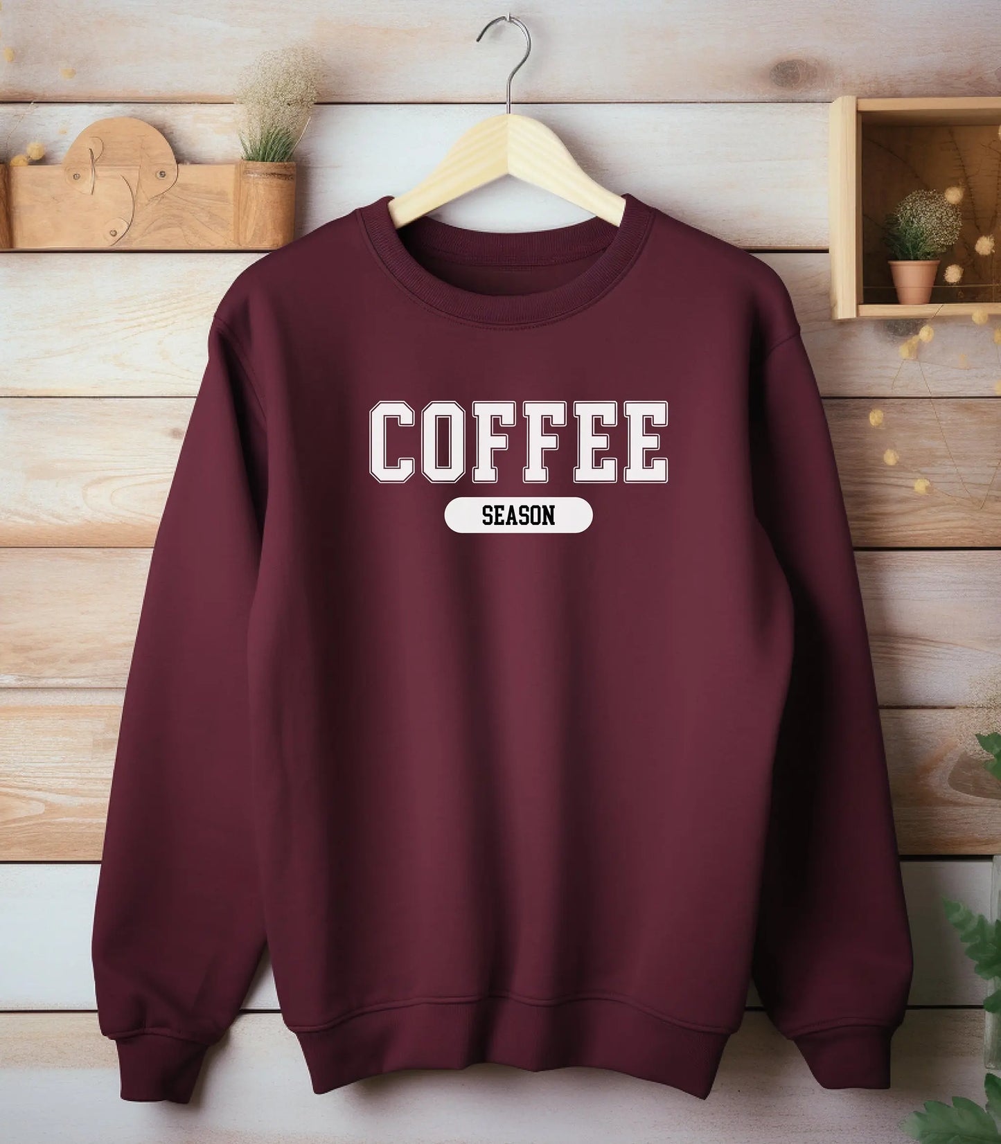 Coffee Season Sweatshirt, Coffee Lover Gift, Fall Fashion, Caffeine Weather Shirt, Fueled By Coffee Wildwood Mountain Coffee Co