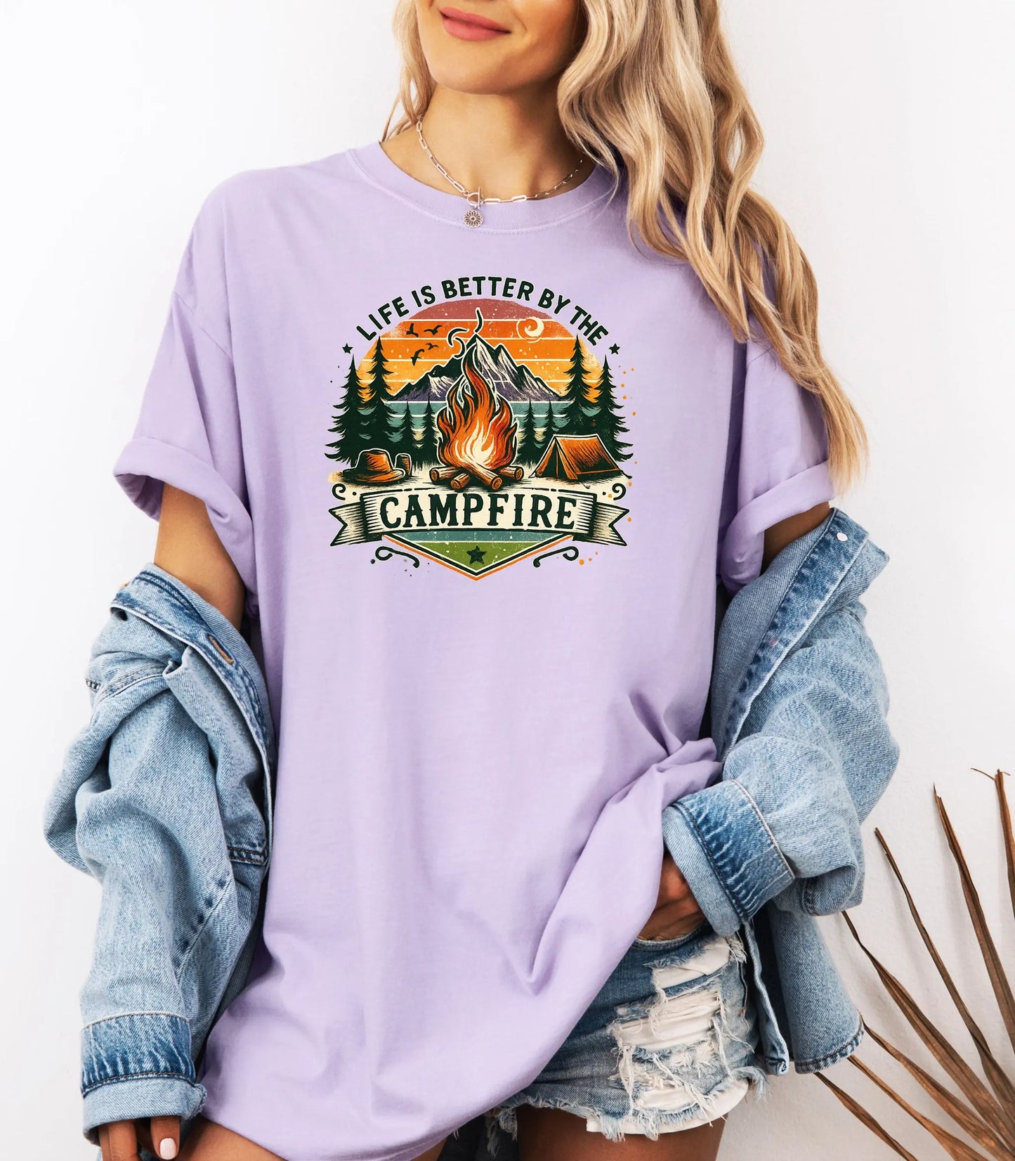 Life Is Better by the Campfire Wilderness T-Shirt, Vintage Outdoor Camping Tee Wildwood Mountain Coffee Co