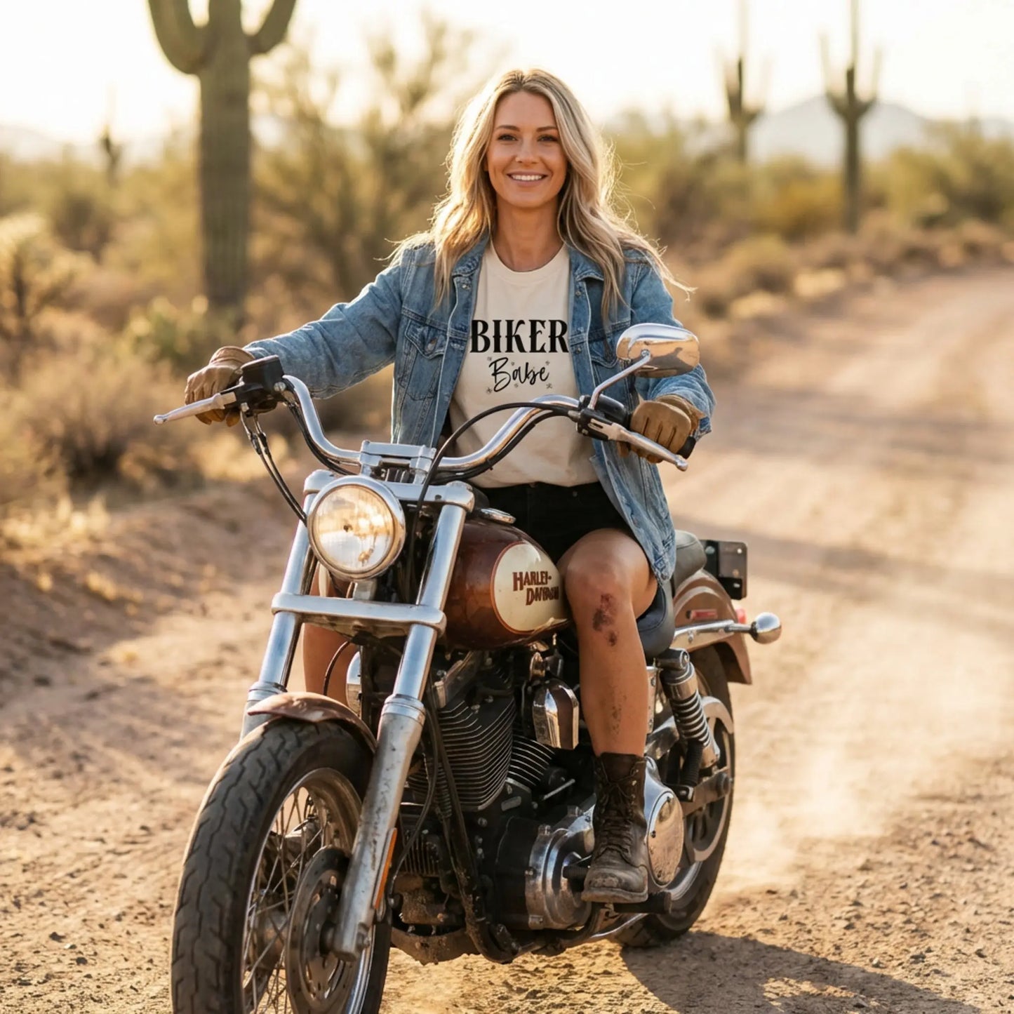 Biker Babe Motorcycle T-Shirt, Bold Womens Rider Tee Wildwood Mountain Coffee Co
