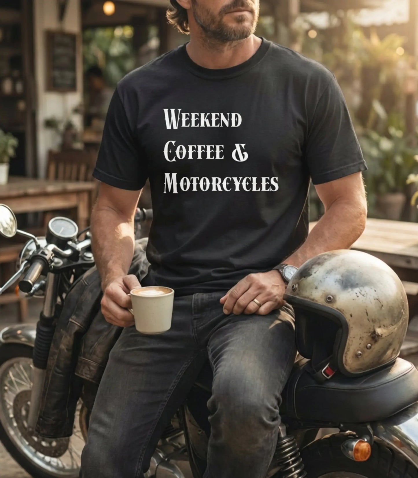 Weekend Coffee & Motorcycles T-Shirt, Biker Lifestyle Tee Wildwood Mountain Coffee Co