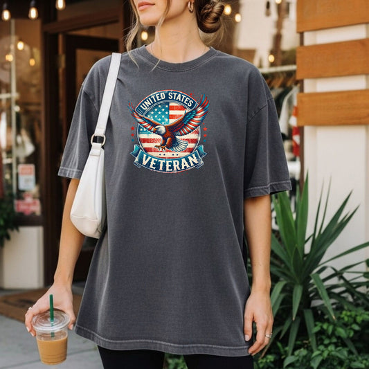 United States Veteran Eagle T-Shirt, Patriotic Military Pride Tee