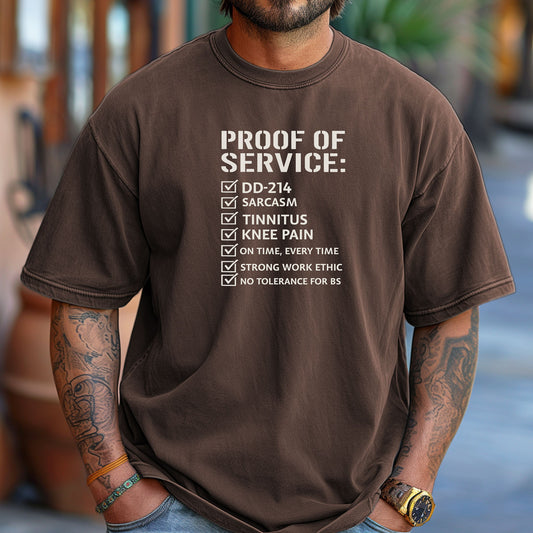 Military Proof of Service T-Shirt, DD-214 Veteran Checklist Tee