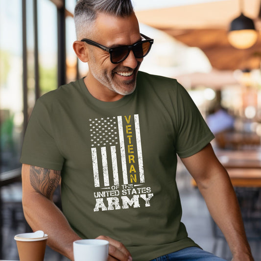 Army Veteran Flag T-Shirt, Military Pride Flag Tee