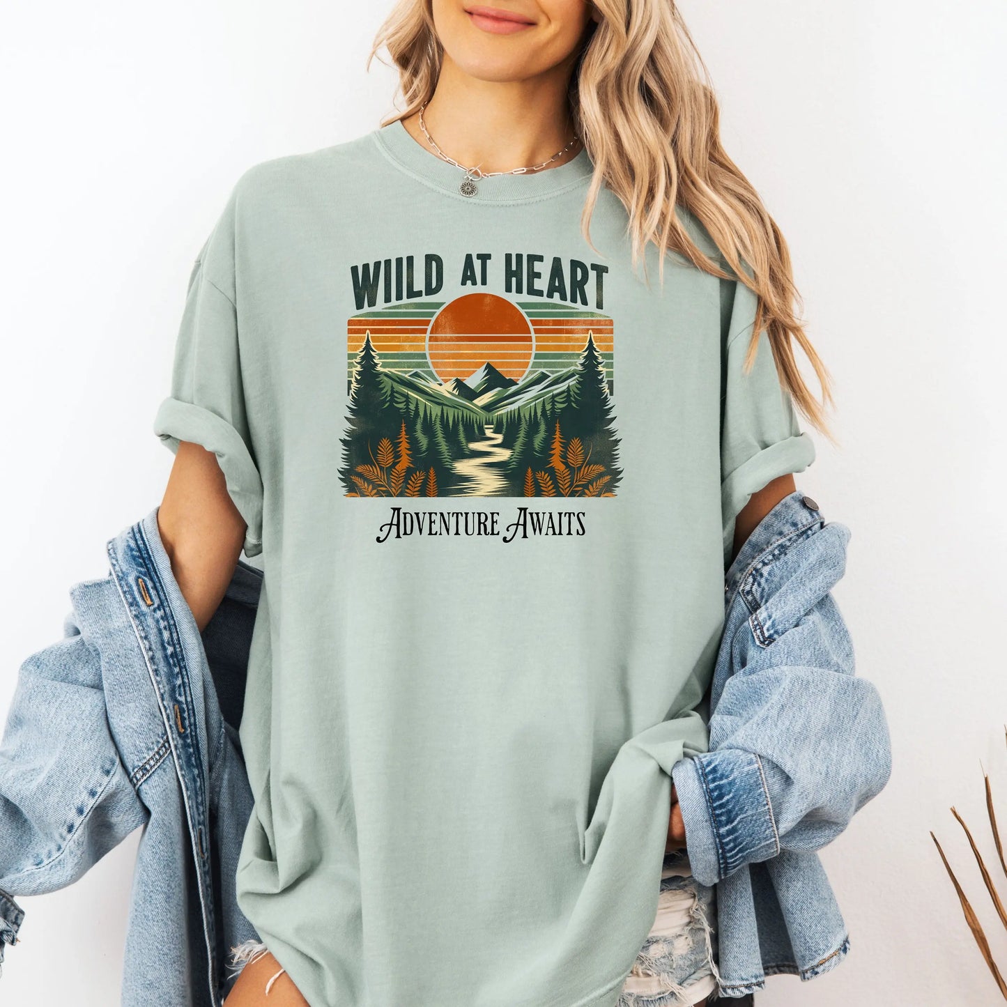 Wild at Heart Adventure T-Shirt, Vintage Tee for Nature Lovers Printify
