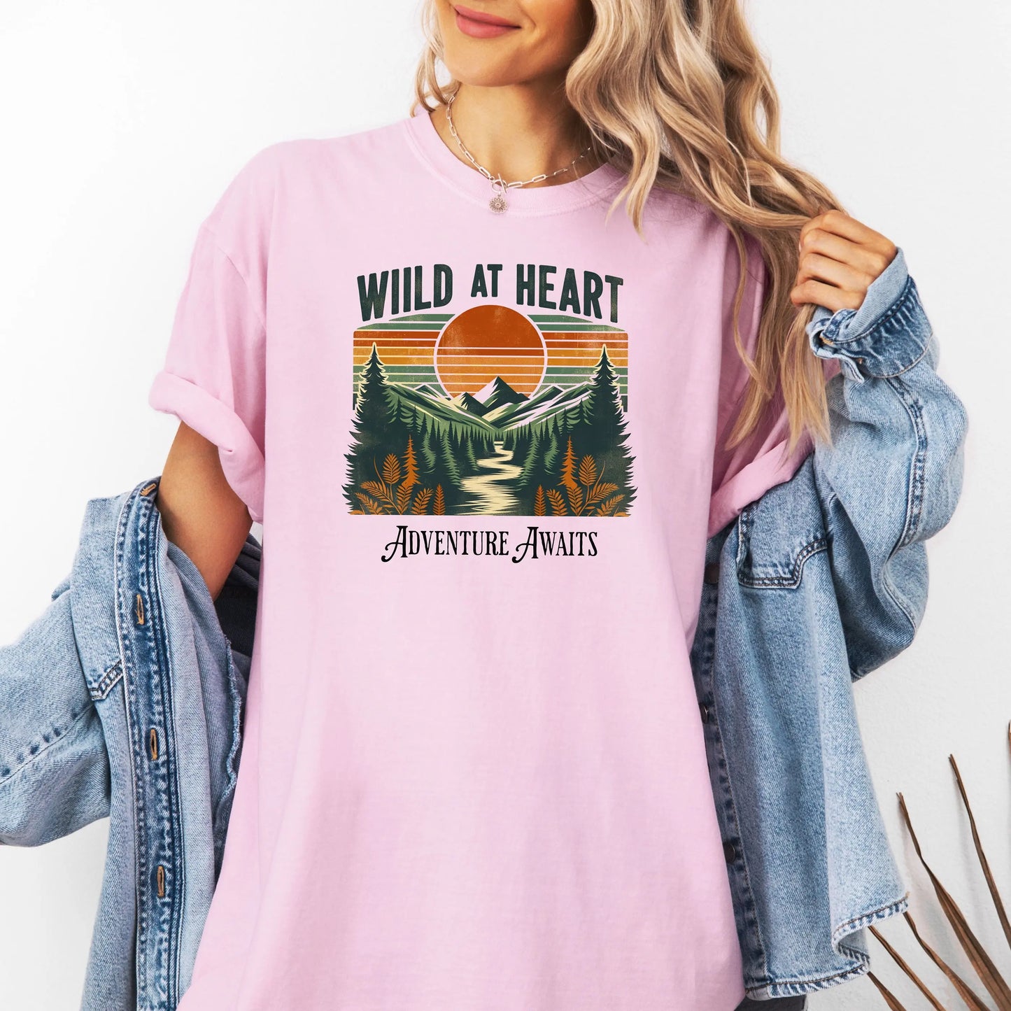 Wild at Heart Adventure T-Shirt, Vintage Tee for Nature Lovers Printify