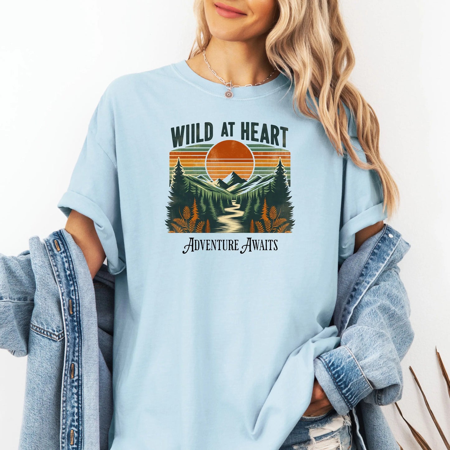 Wild at Heart Adventure T-Shirt, Vintage Tee for Nature Lovers Printify
