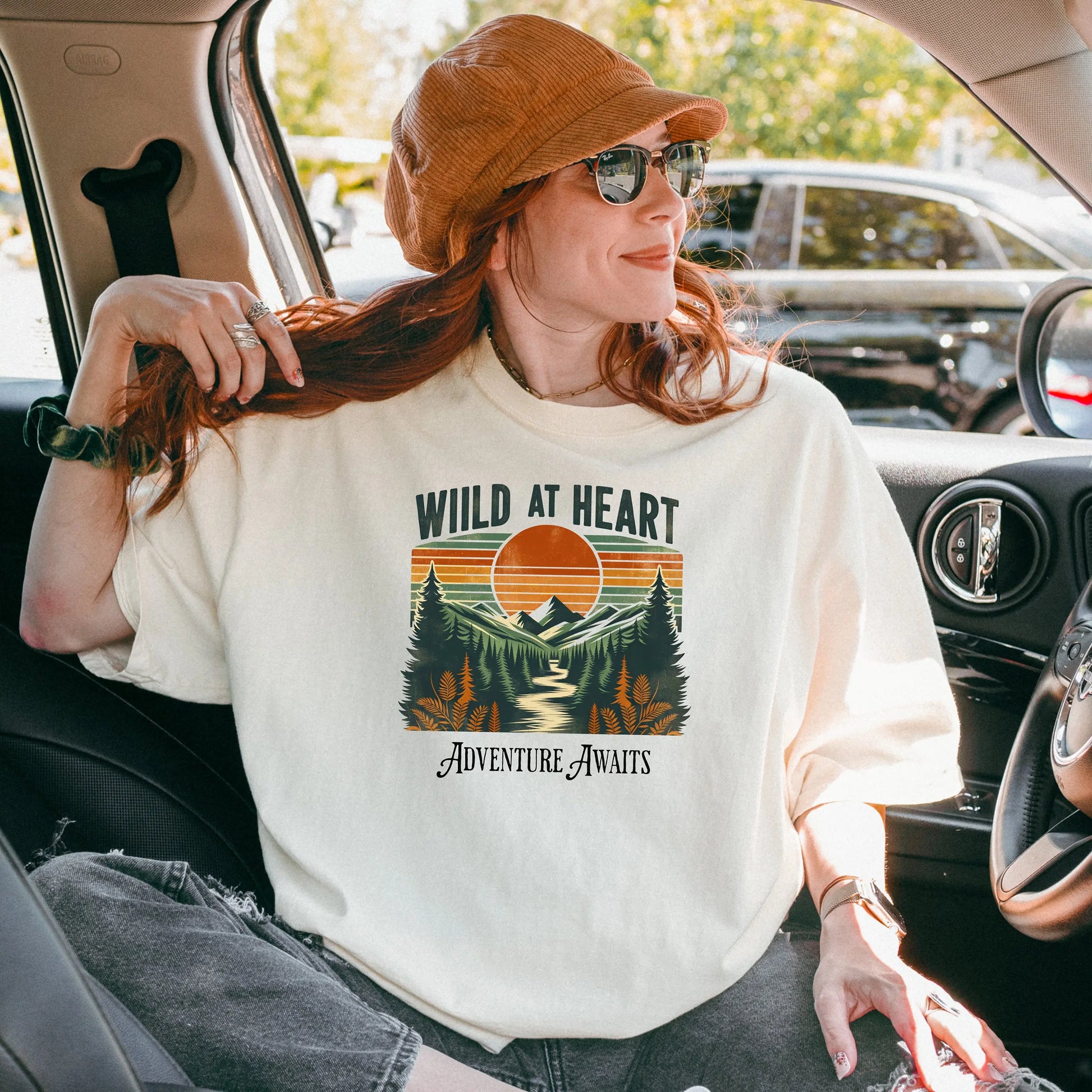 Wild at Heart Adventure T-Shirt, Vintage Tee for Nature Lovers Printify