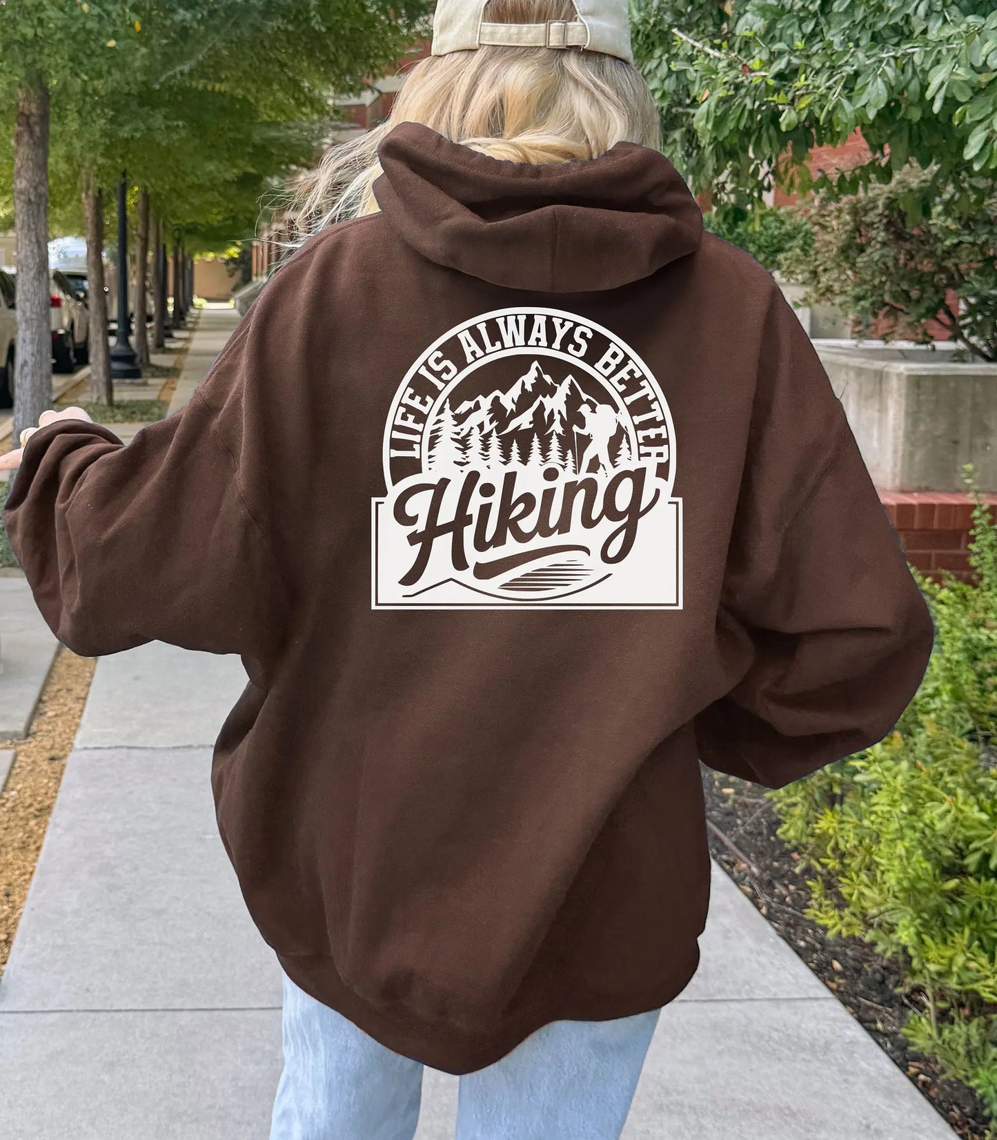 Life Is Always Better Hiking Full Zip Hoodie, Wilderness Outdoor Quote Hoodie Wildwood Mountain Coffee Co