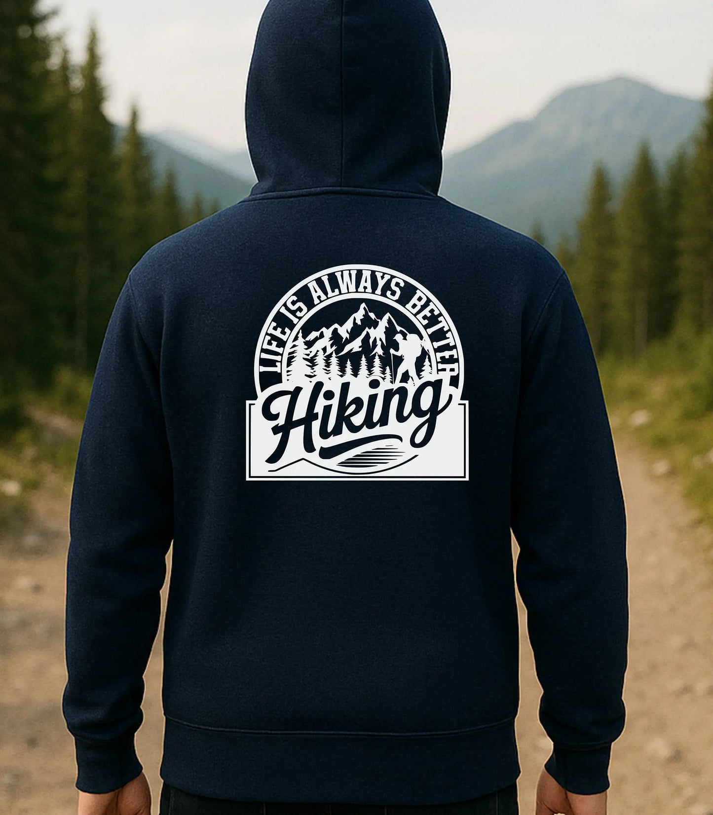 Life Is Always Better Hiking Full Zip Hoodie, Wilderness Outdoor Quote Hoodie Wildwood Mountain Coffee Co