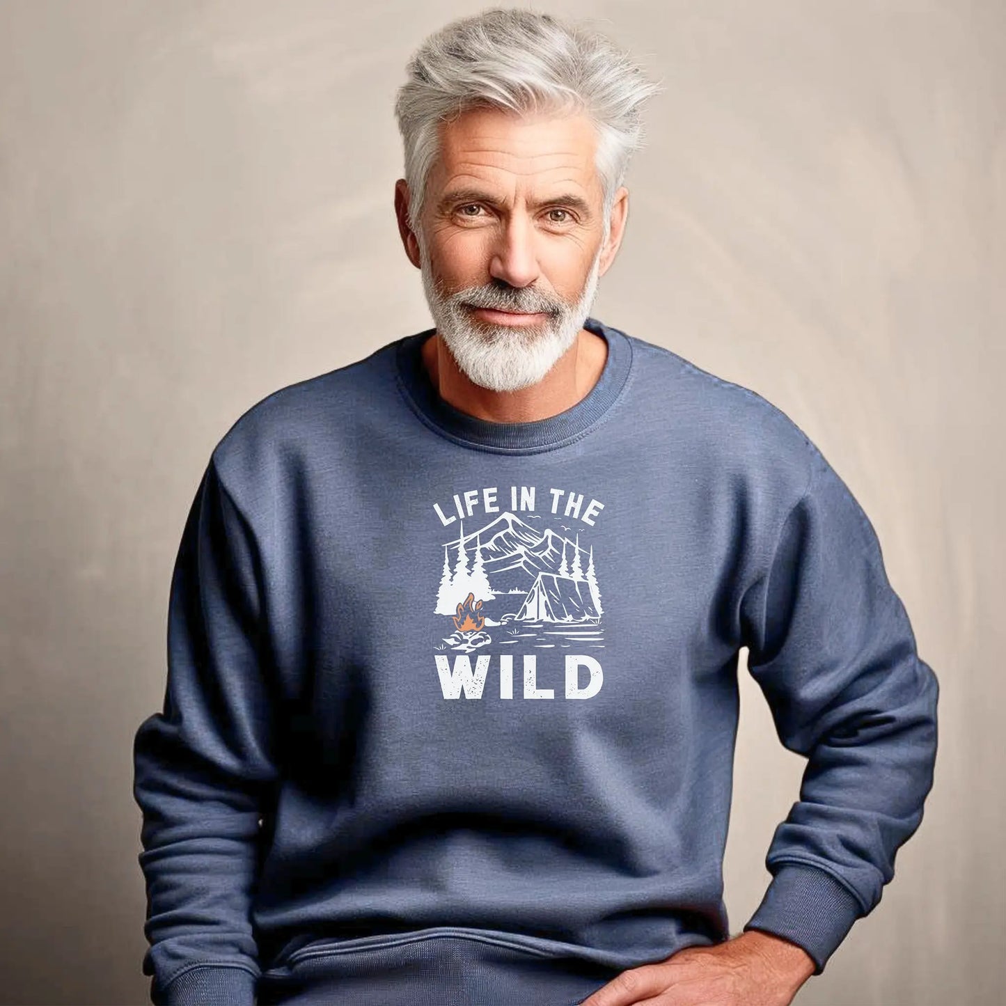 Life in the Wild Camping Wilderness Sweatshirt, Camping Pullover Printify