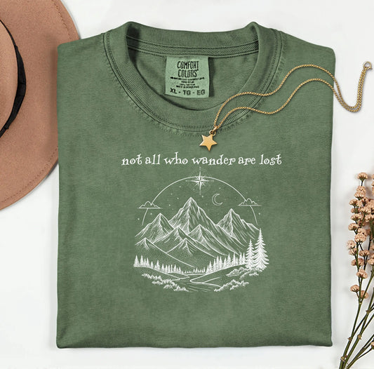 Not All Who Wander Are Lost, Camping Shirt, Gift for Hikers, Camping Gift, Nature Lover Shirt, Adventure TShirt Wildwood Mountain Coffee Co
