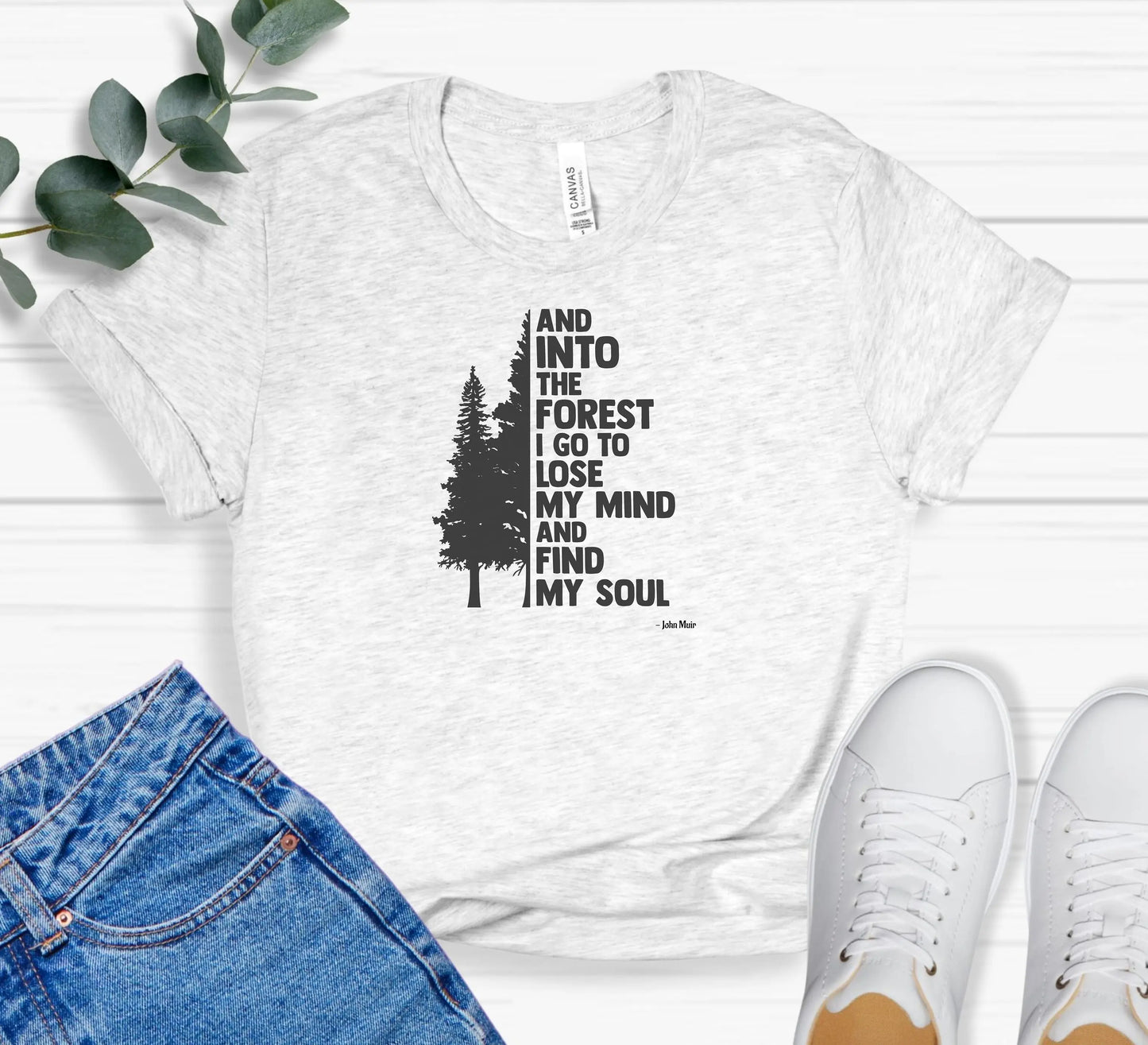 Into the Forest I Go Nature Quote T-Shirt, Forest Pine Tree Shirt, Camping Wanderlust Tee, Hiking Gift Wildwood Mountain Coffee Co