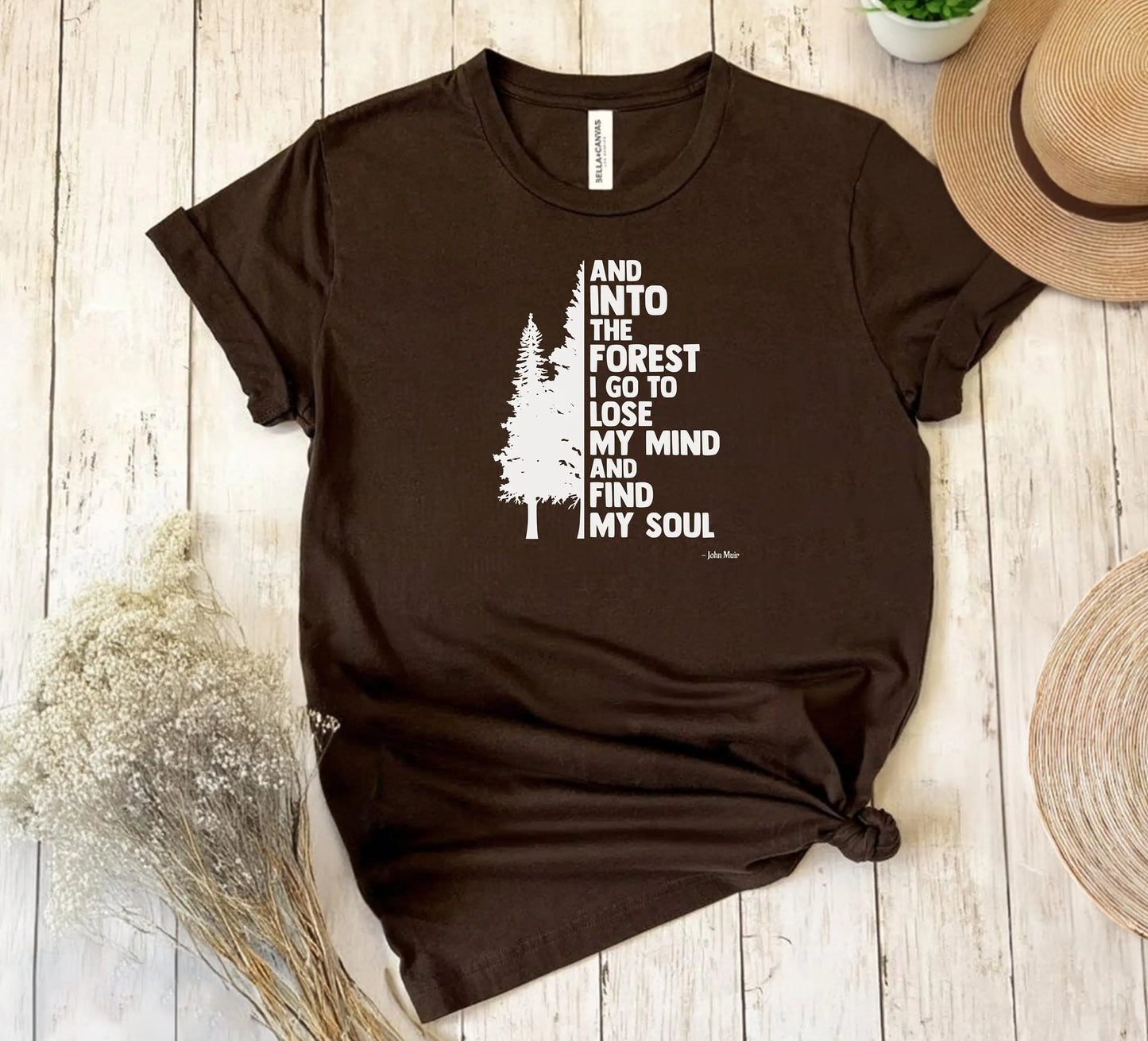 Into the Forest I Go Nature Quote T-Shirt, Forest Pine Tree Shirt, Camping Wanderlust Tee, Hiking Gift Wildwood Mountain Coffee Co