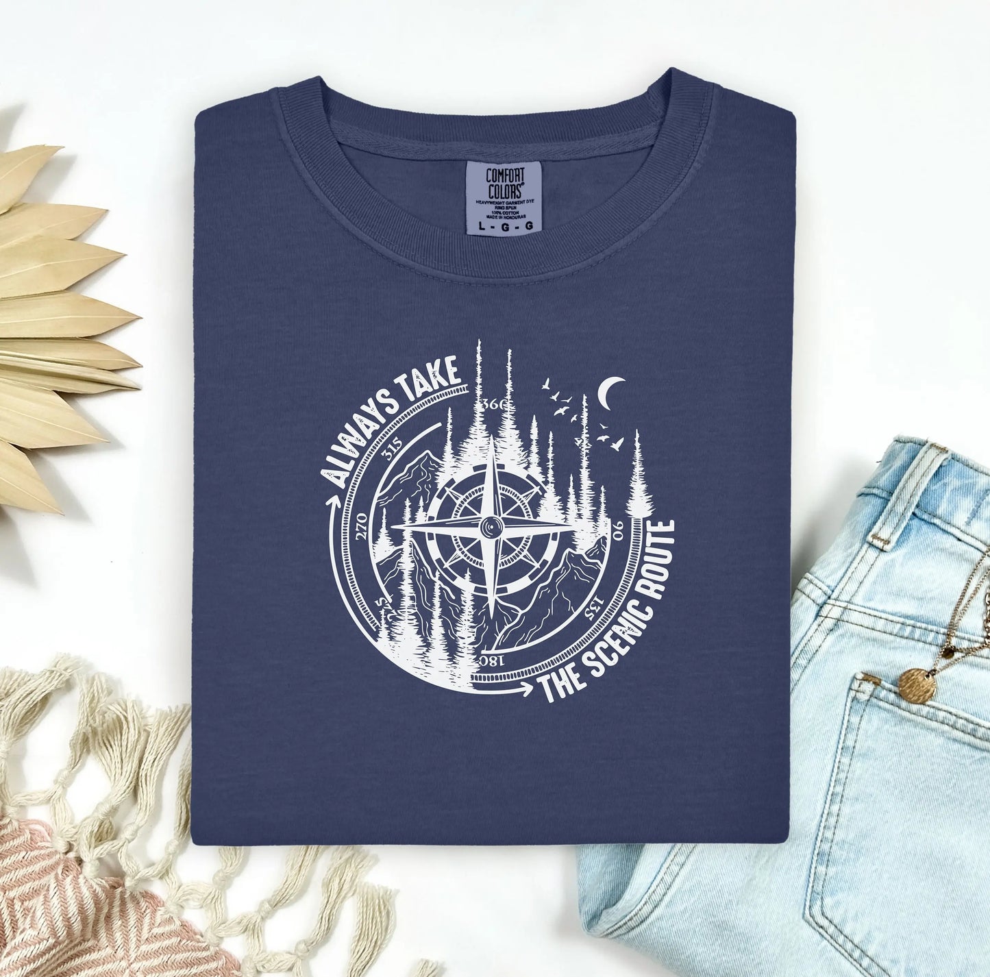 Always Take The Scenic Route Shirt, Camping Shirt, Nature Shirt, Crew Shirt, Nature Lover Gifts, Adventure Outdoor Mountain Tee, Road Trip Wildwood Mountain Coffee Co