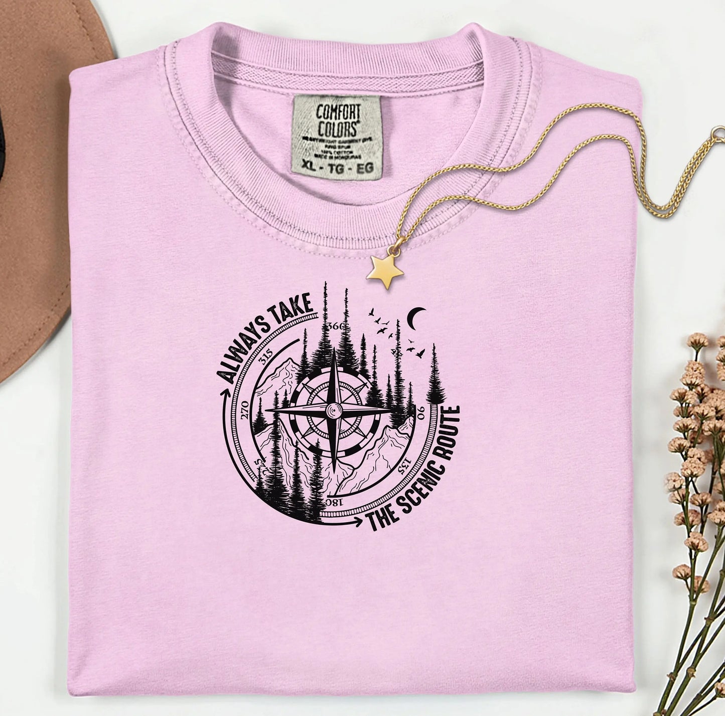 Always Take The Scenic Route Shirt, Camping Shirt, Nature Shirt, Crew Shirt, Nature Lover Gifts, Adventure Outdoor Mountain Tee, Road Trip Wildwood Mountain Coffee Co