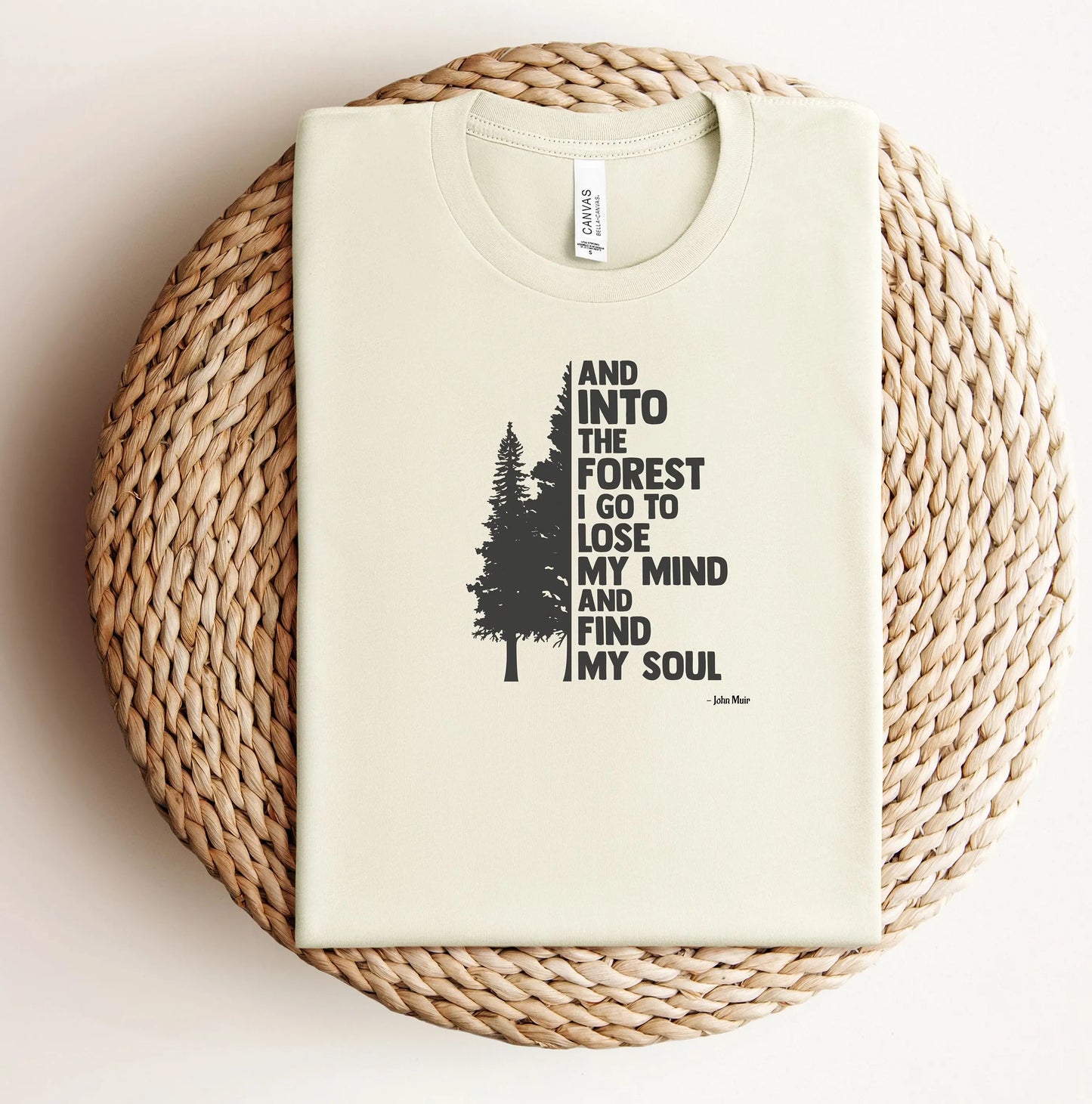 Into the Forest I Go Nature Quote T-Shirt, Forest Pine Tree Shirt, Camping Wanderlust Tee, Hiking Gift Wildwood Mountain Coffee Co