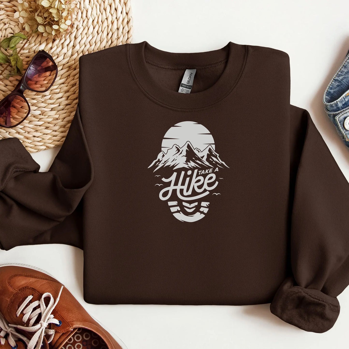 Take a Hike Wilderness Sweatshirt, Mountain Adventure Pullover Printify