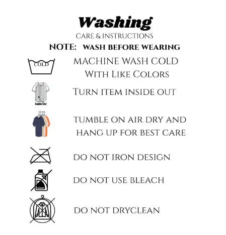 Washing care and instructions with symbols and text on a white background