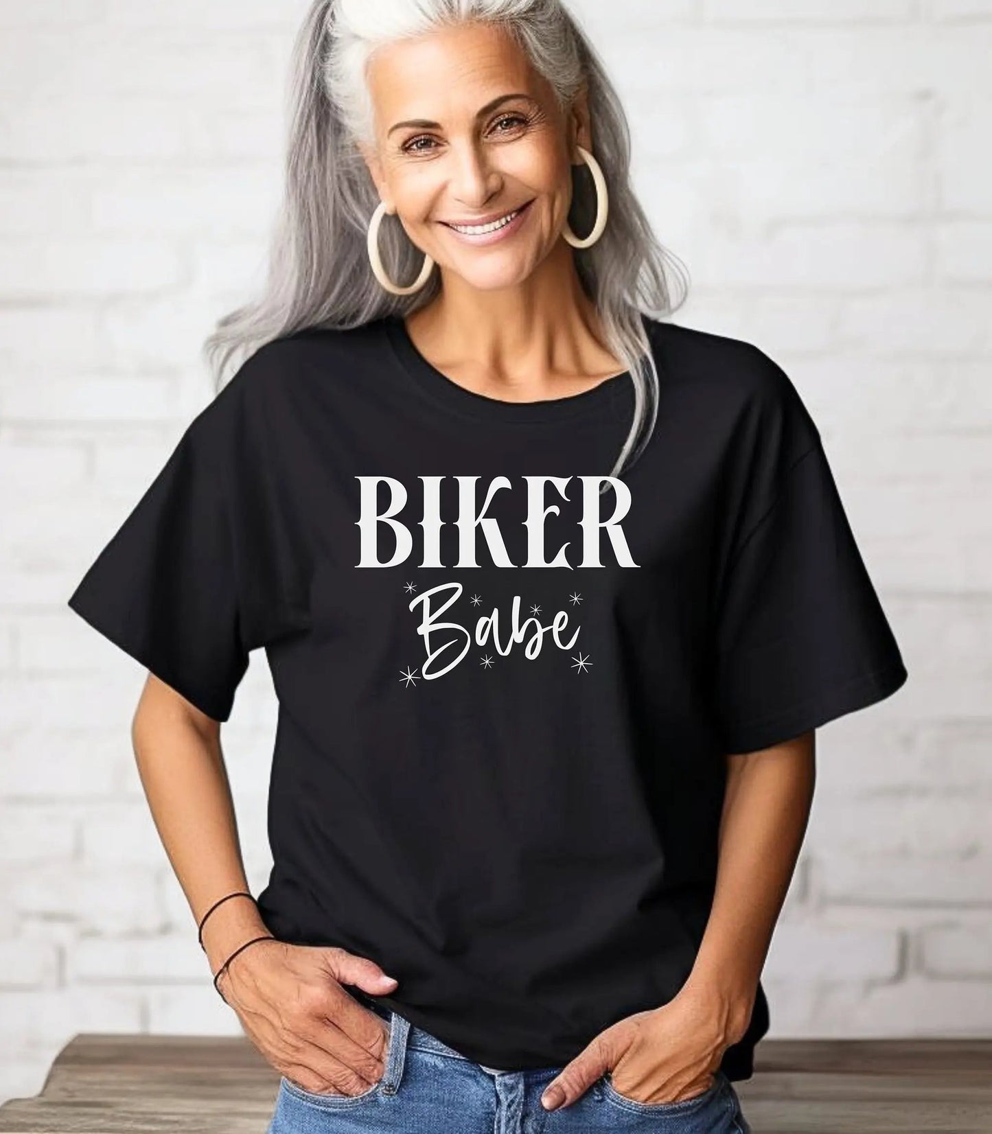 Biker Babe Motorcycle T-Shirt, Bold Womens Rider Tee Wildwood Mountain Coffee Co